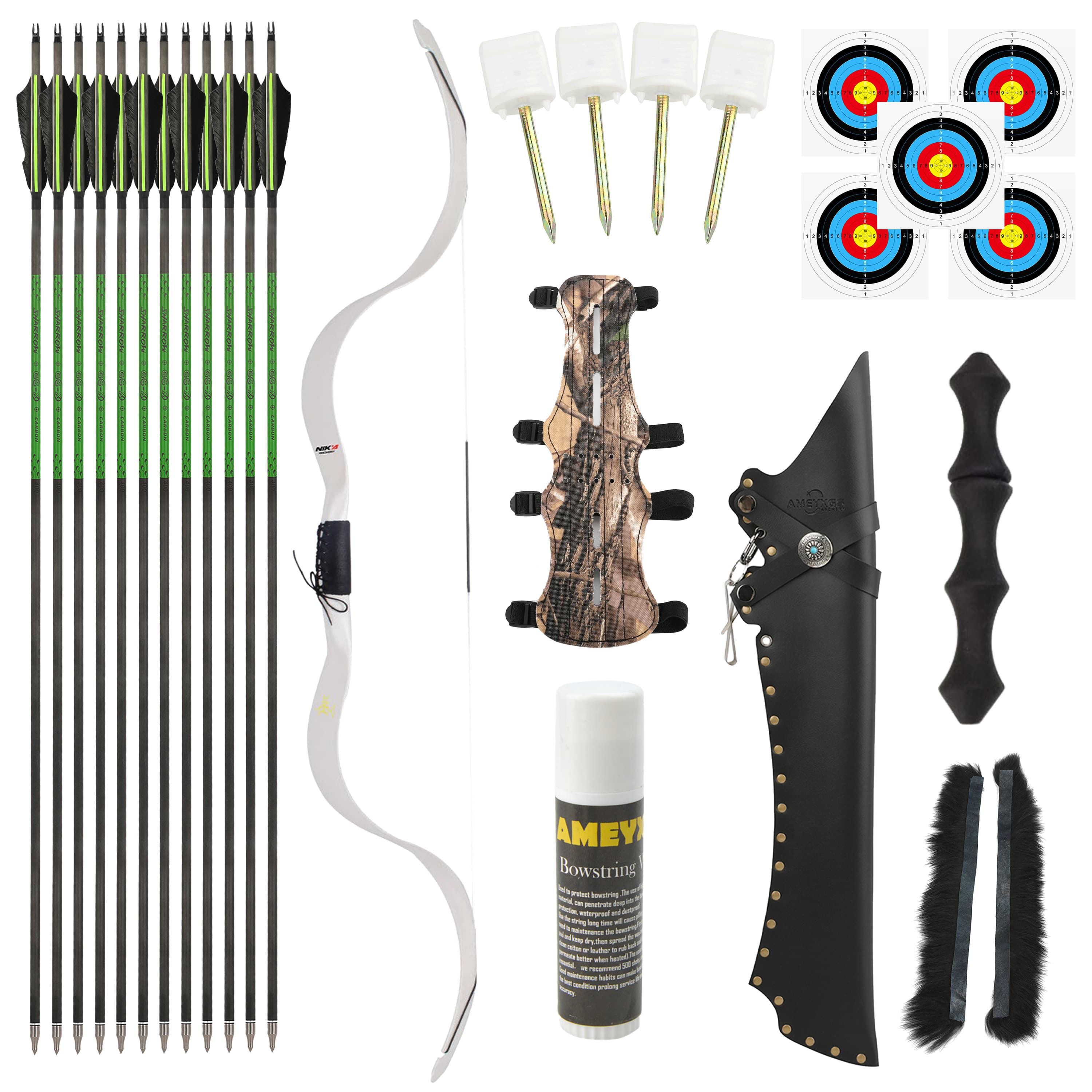 NIKA ET‑4C Takedown Bow Hunting Recurve Bow Arrows Kit  Shooting