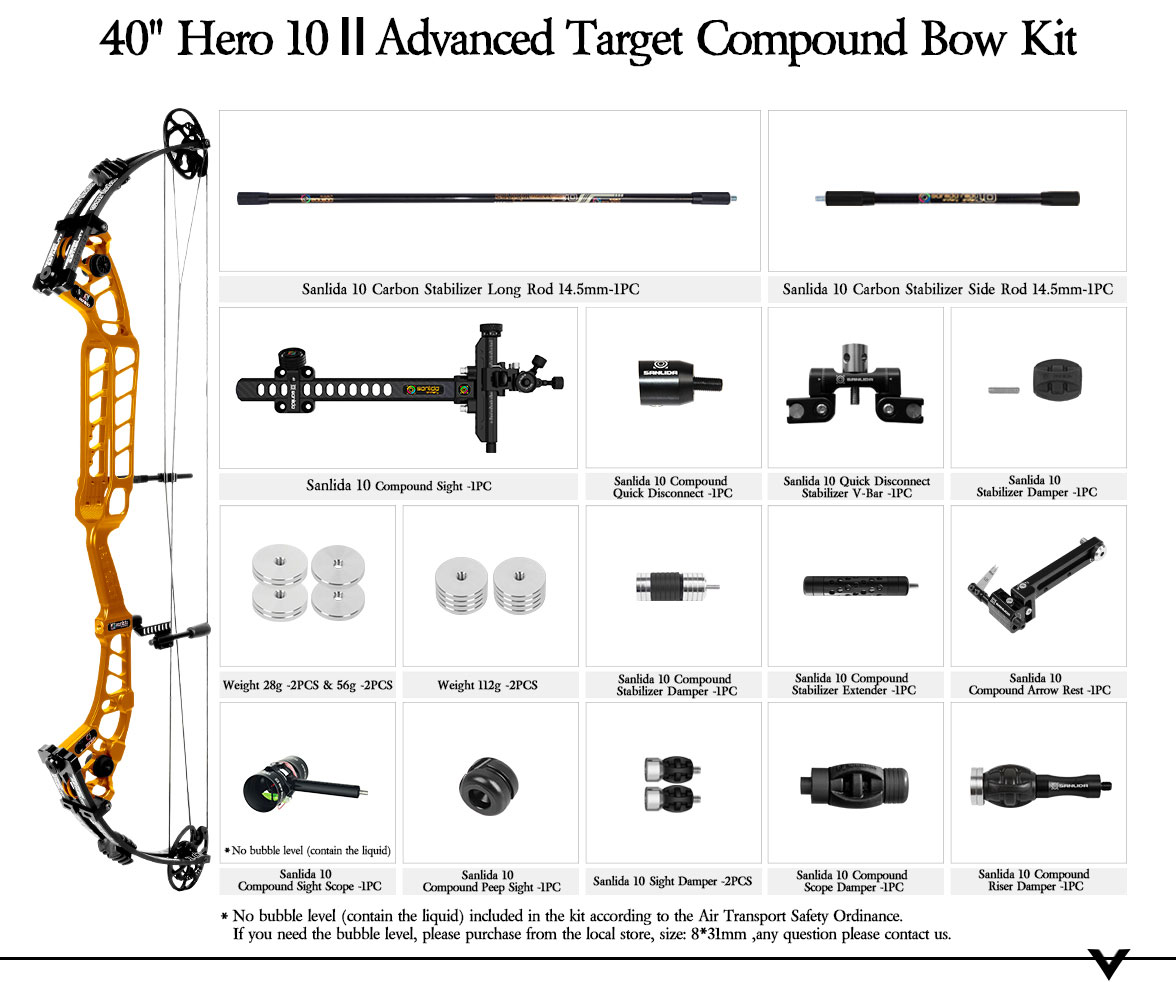 SANLIDA ARCHERY 37''40” Hero 10 ΙΙ Target Compound Bow Kit (Flexible Draw Wall Edition) Small Cam