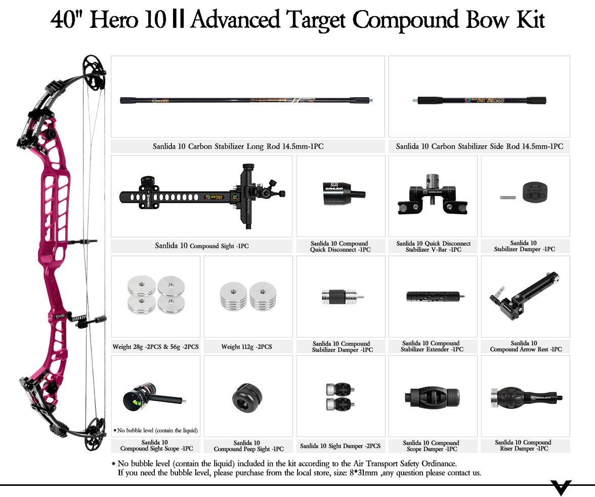 SANLIDA ARCHERY 37''40” Hero 10 ΙΙ Target Compound Bow Kit (Flexible Draw Wall Edition) Small Cam