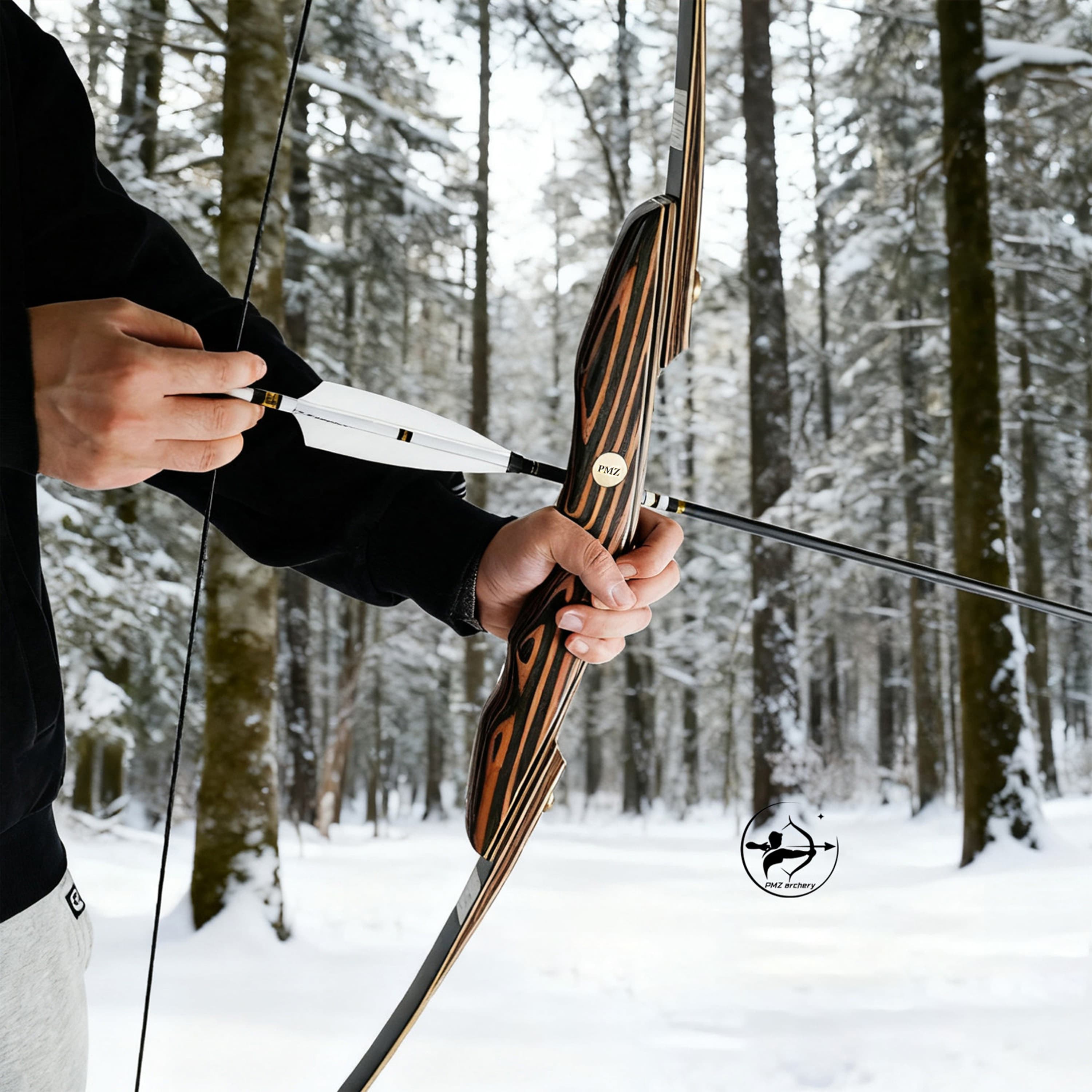 Traditional Longbow 20-50lbs Archery Hunting Bow Arrow Set