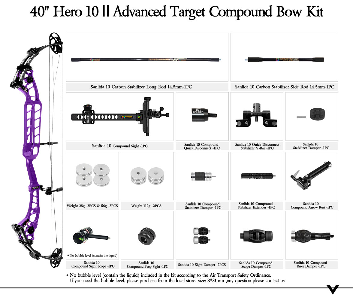 SANLIDA ARCHERY 37''40” Hero 10 ΙΙ Target Compound Bow Kit (Flexible Draw Wall Edition) Small Cam