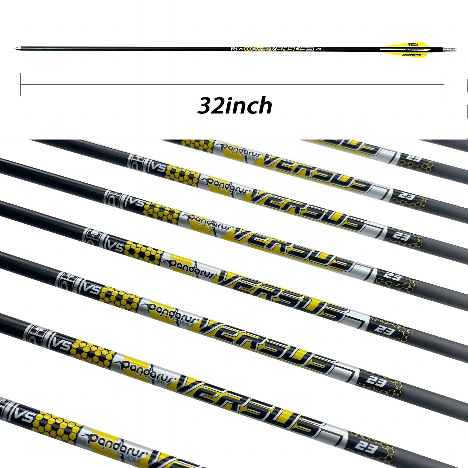 Pandarus VERSUS 23 8mm Pure Carbon Arrows (12pcs)