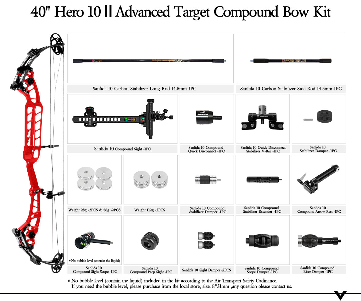 SANLIDA ARCHERY 37''40” Hero 10 ΙΙ Target Compound Bow Kit (Flexible Draw Wall Edition) Small Cam