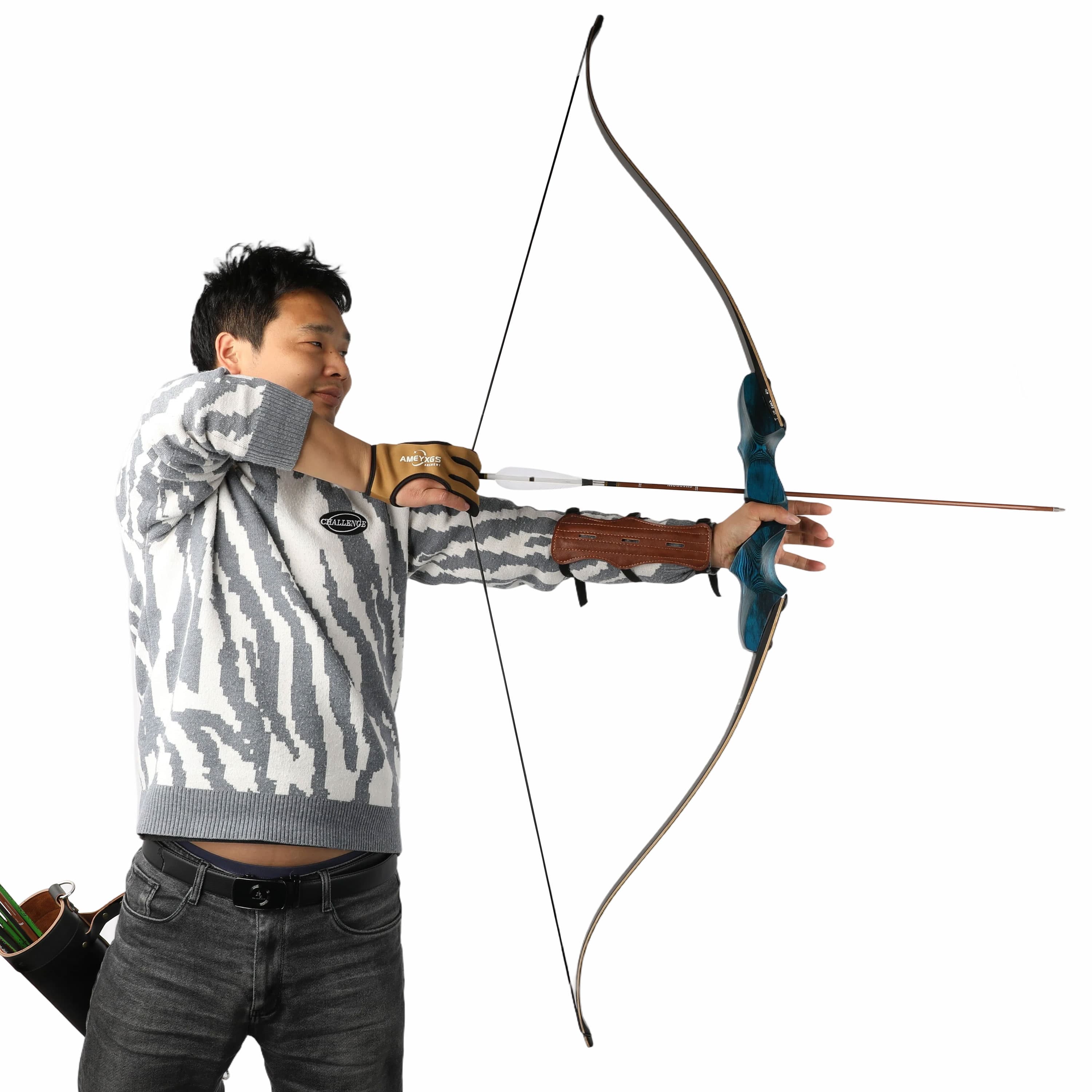 Rock Bear Wooden Takedown Recurve Bow RH Archery Hunting 20-60lbs