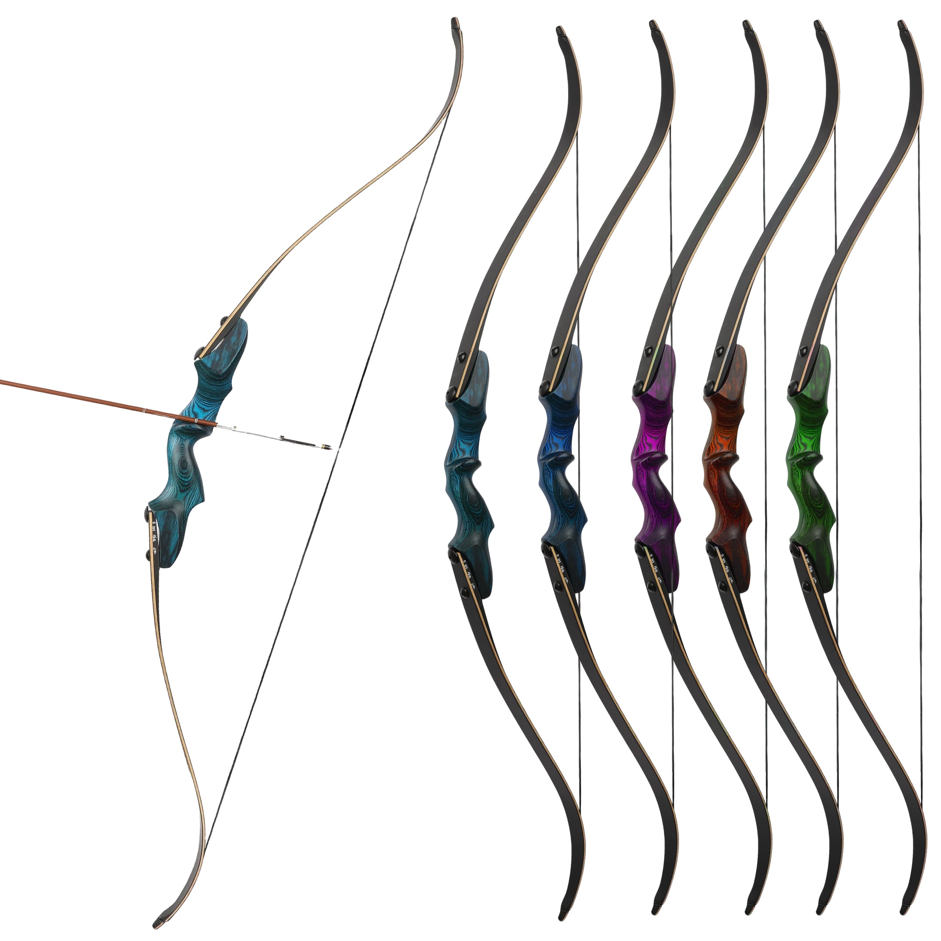 Rock Bear Wooden Takedown Recurve Bow RH Archery Hunting 20-60lbs