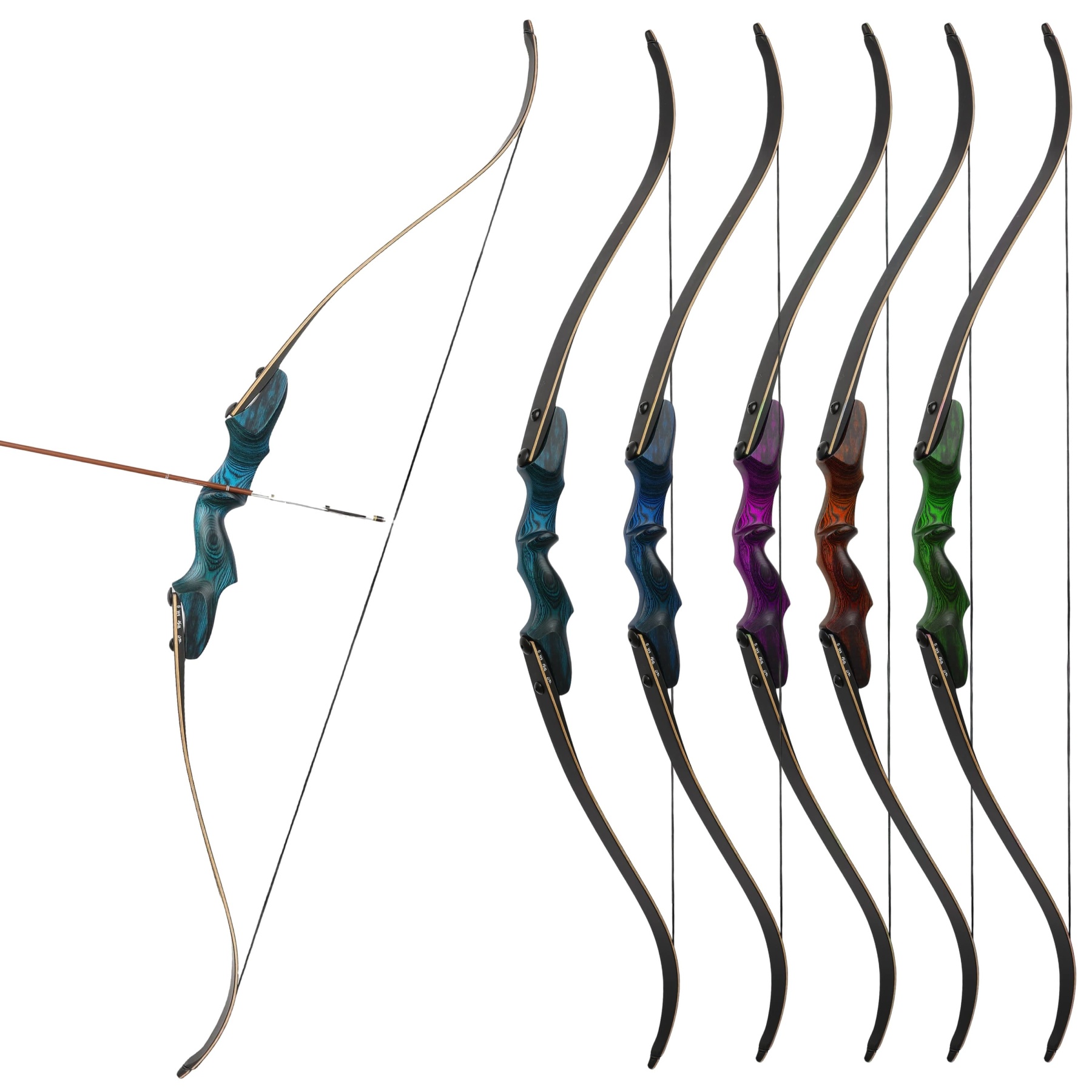 Rock Bear Wooden Takedown Recurve Bow RH Archery Hunting 20-60lbs