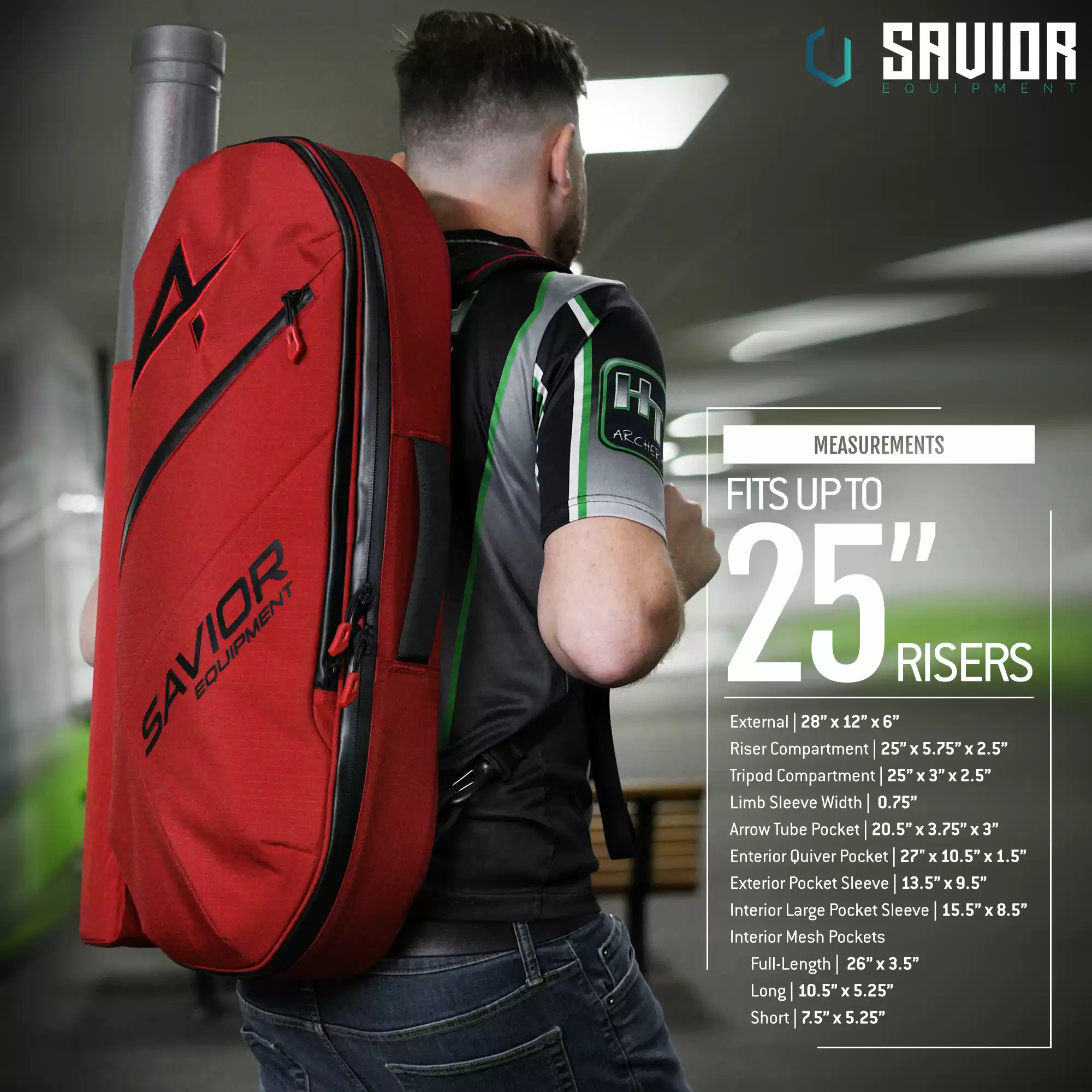 SAVIOR EQUIPMENT 25" Recurve Bow Gear Backpack Padded Storage Bag