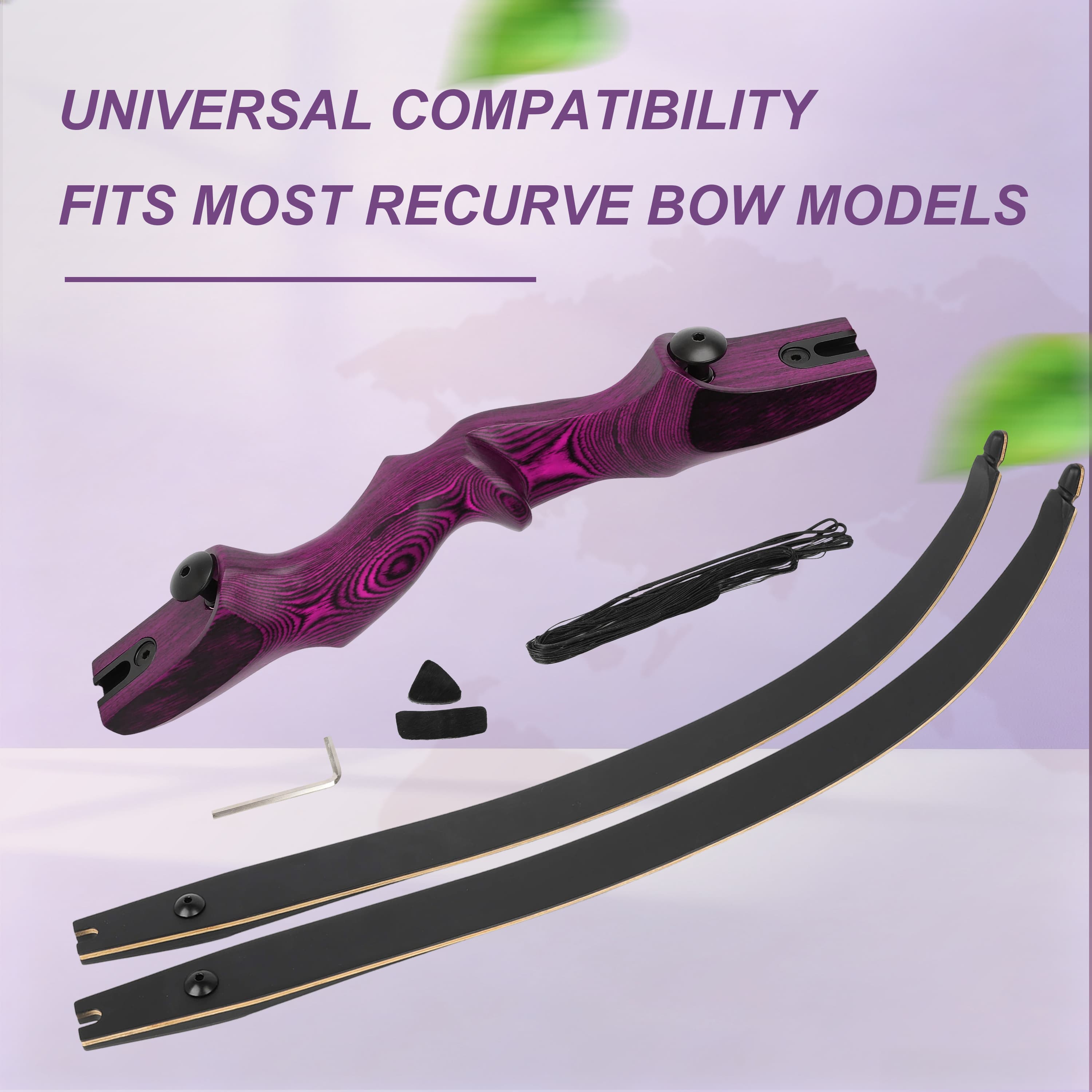 Rock Bear Wooden Takedown Recurve Bow 60'' Archery Hunting 20-60lbs