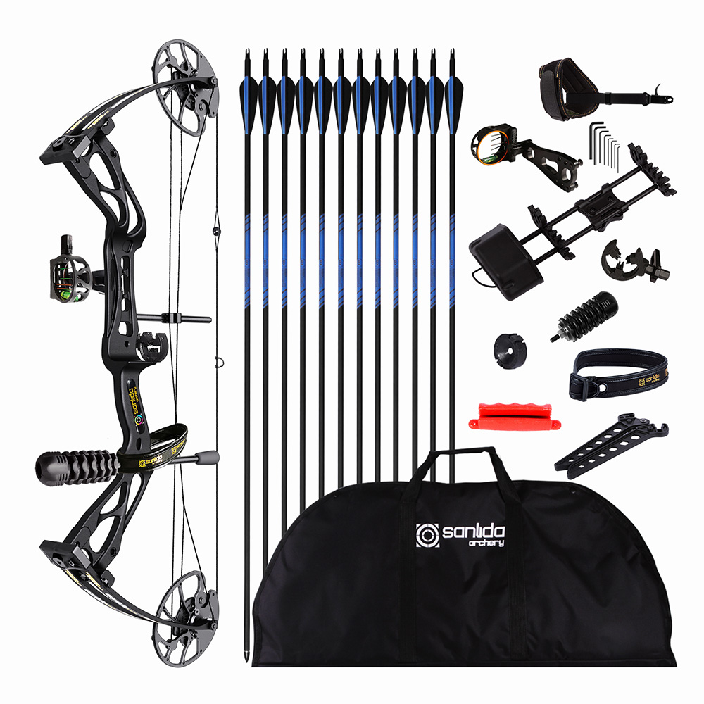 SANLIDA ARCHERY Dragon X8 Hunting Compound Bow Pro Kit Black/Camo
