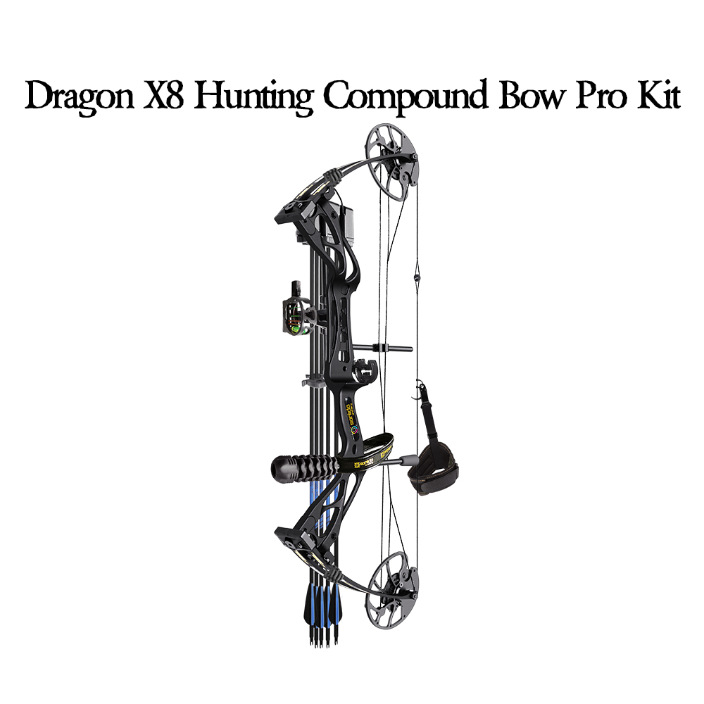 SANLIDA ARCHERY Dragon X8 Hunting Compound Bow Pro Kit Black/Camo