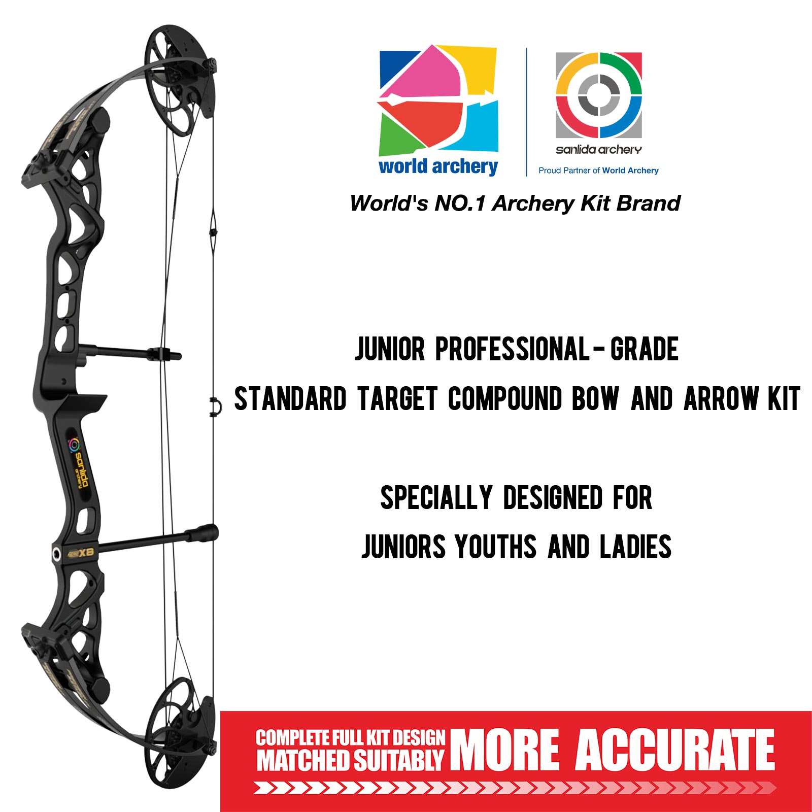 SANLIDA ARCHERY Hero X8 (14-60#) Beginner Target Compound Bow Kit 