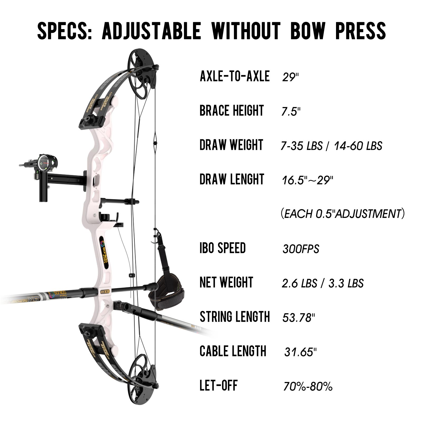SANLIDA ARCHERY Hero X8 Beginner Target Compound Bow Kit