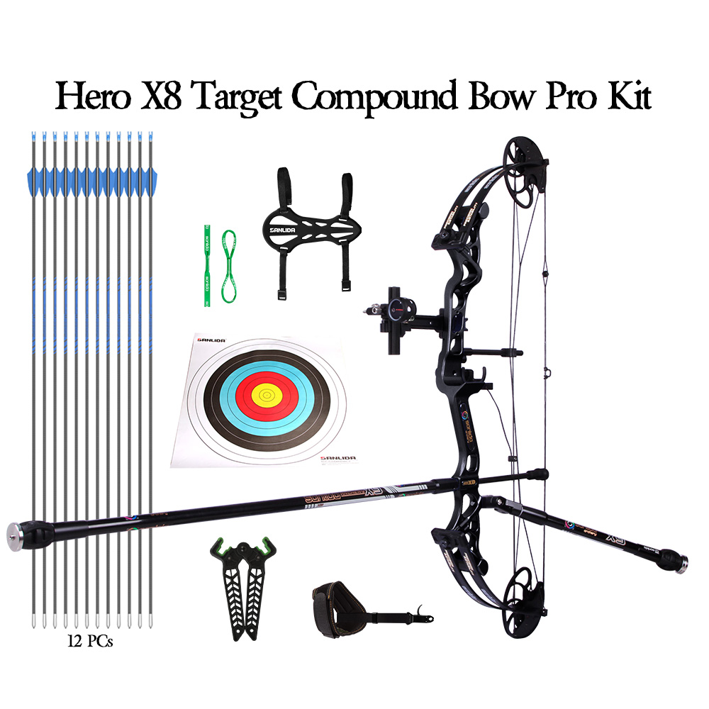 SANLIDA ARCHERY Hero X8 (14-60#) Beginner Target Compound Bow Kit 