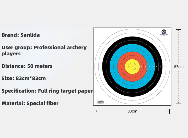 SANLIDA X10 Advanced Competitive Recurve 50m Target Paper (5packs)