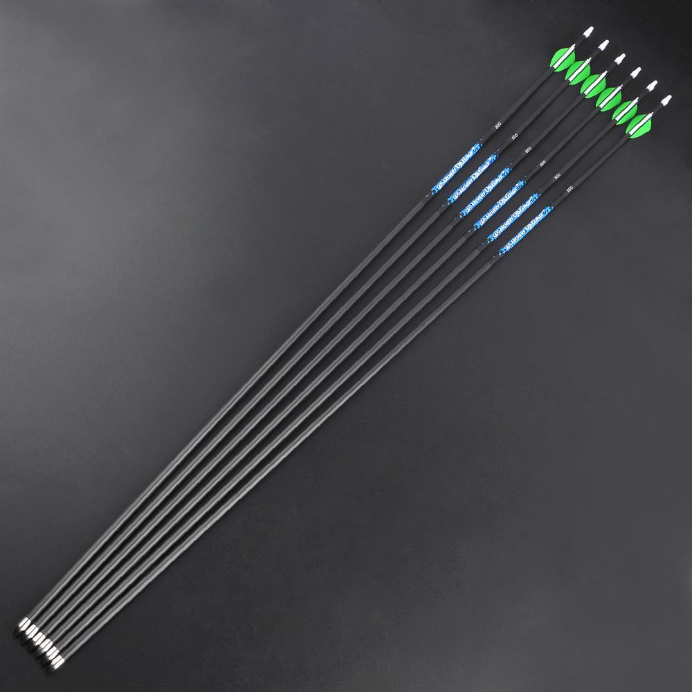 SF Archery Pure Carbon Arrows Spine500-1000 for Archery Competition Customizable (12pcs)