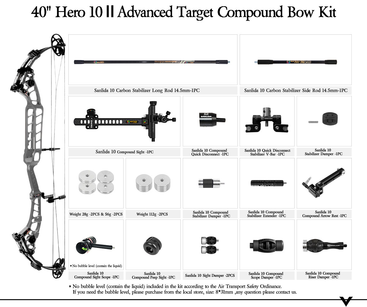 SANLIDA ARCHERY 37''40” Hero 10 ΙΙ Target Compound Bow Kit (Flexible Draw Wall Edition) Small Cam