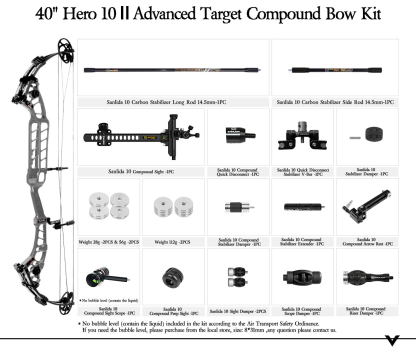 SANLIDA ARCHERY 37''40” Hero 10 ΙΙ Target Compound Bow Kit  (Flexible Draw Wall Edition) Small Cam