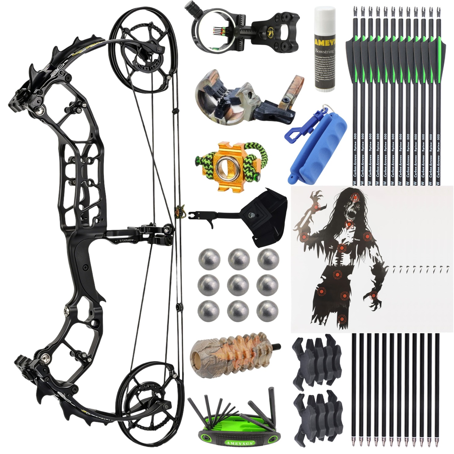 SPG Archery Compound Bow 40-70lbs Target Kit Hunting