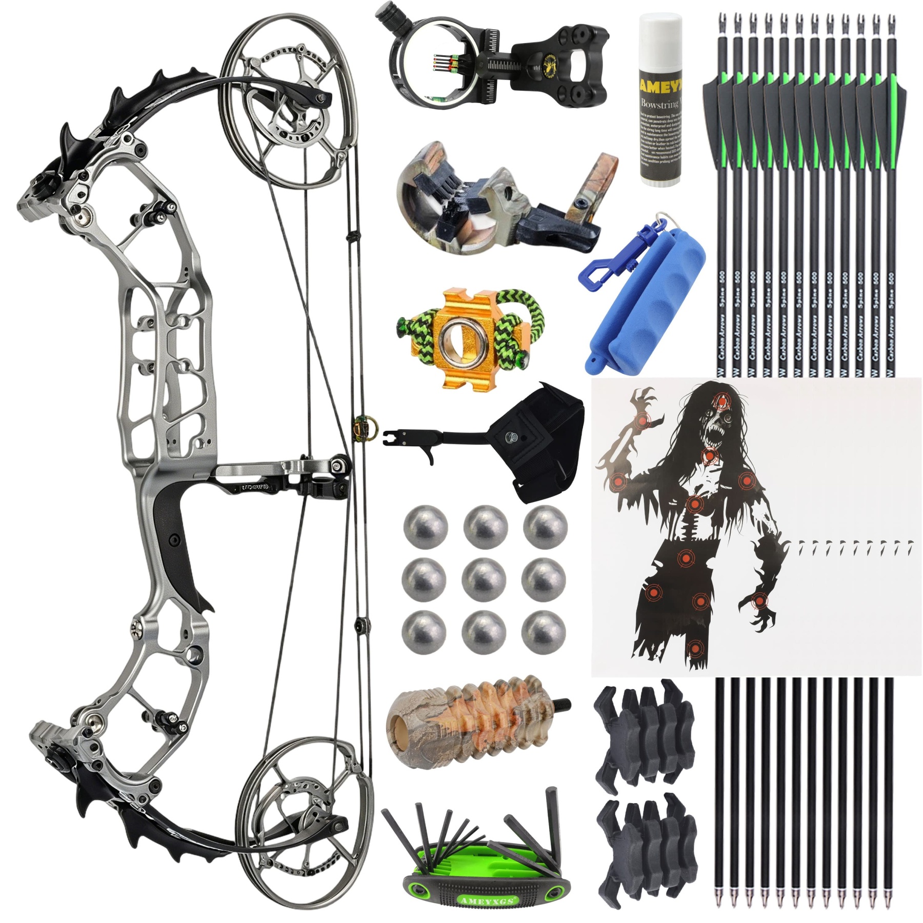 Dual Use Compound Bow 40-70lbs 360FPS IBO for Hunting & Target Shooting
