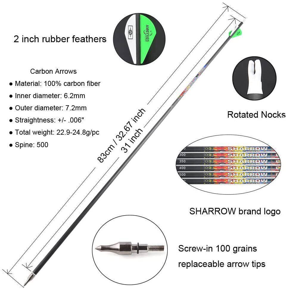 Topoint Archery Endeavor Recurve Bow and Arrows Set Multiple Colors