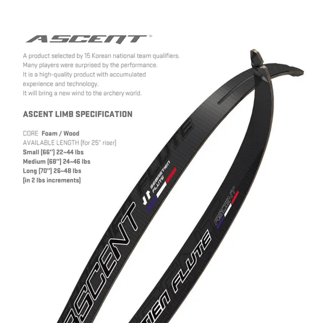Sebastien ASCENT Recurve Bow Limbs 20-44lbs