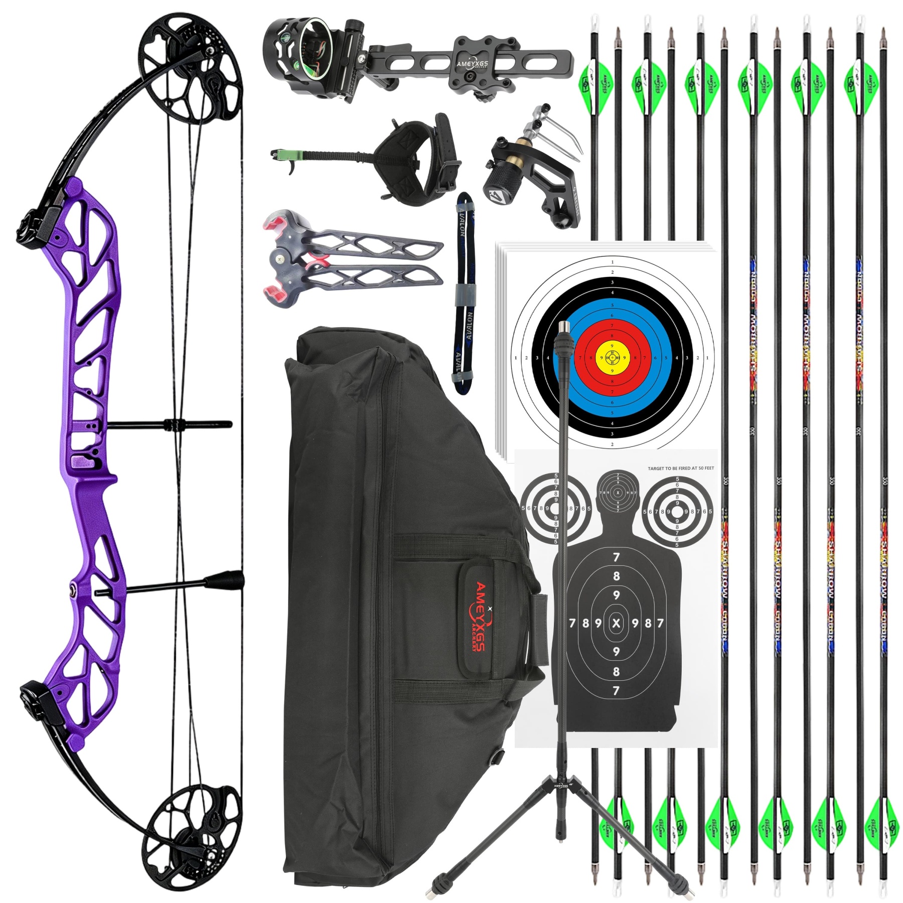 TOPOINT Archery Compound Bow 19-60lbs Target Kit Shooting
