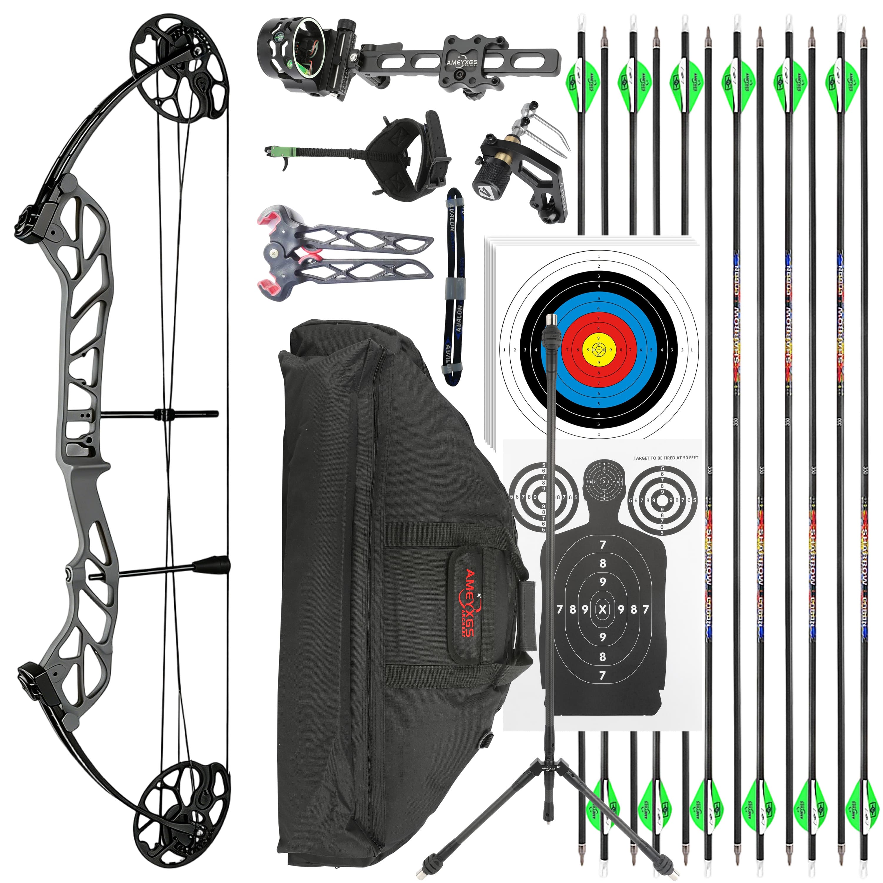 TOPOINT Archery Compound Bow 19-60lbs Target Kit Shooting