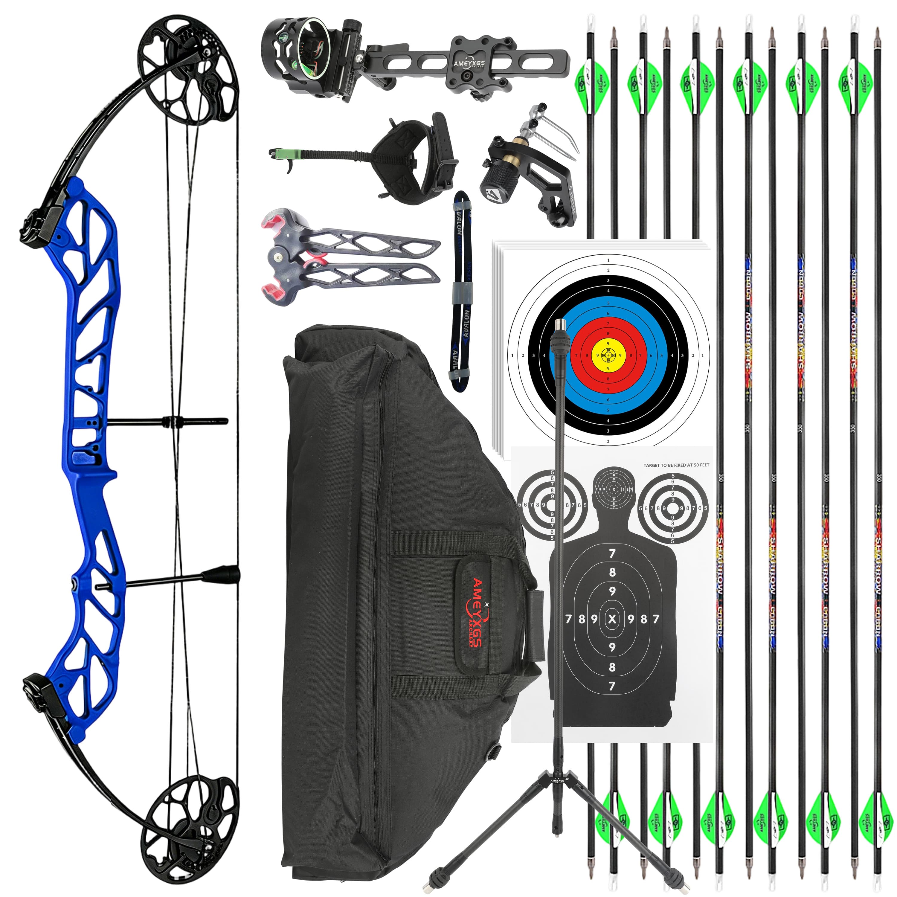 TOPOINT Archery Compound Bow 19-60lbs Target Kit Shooting