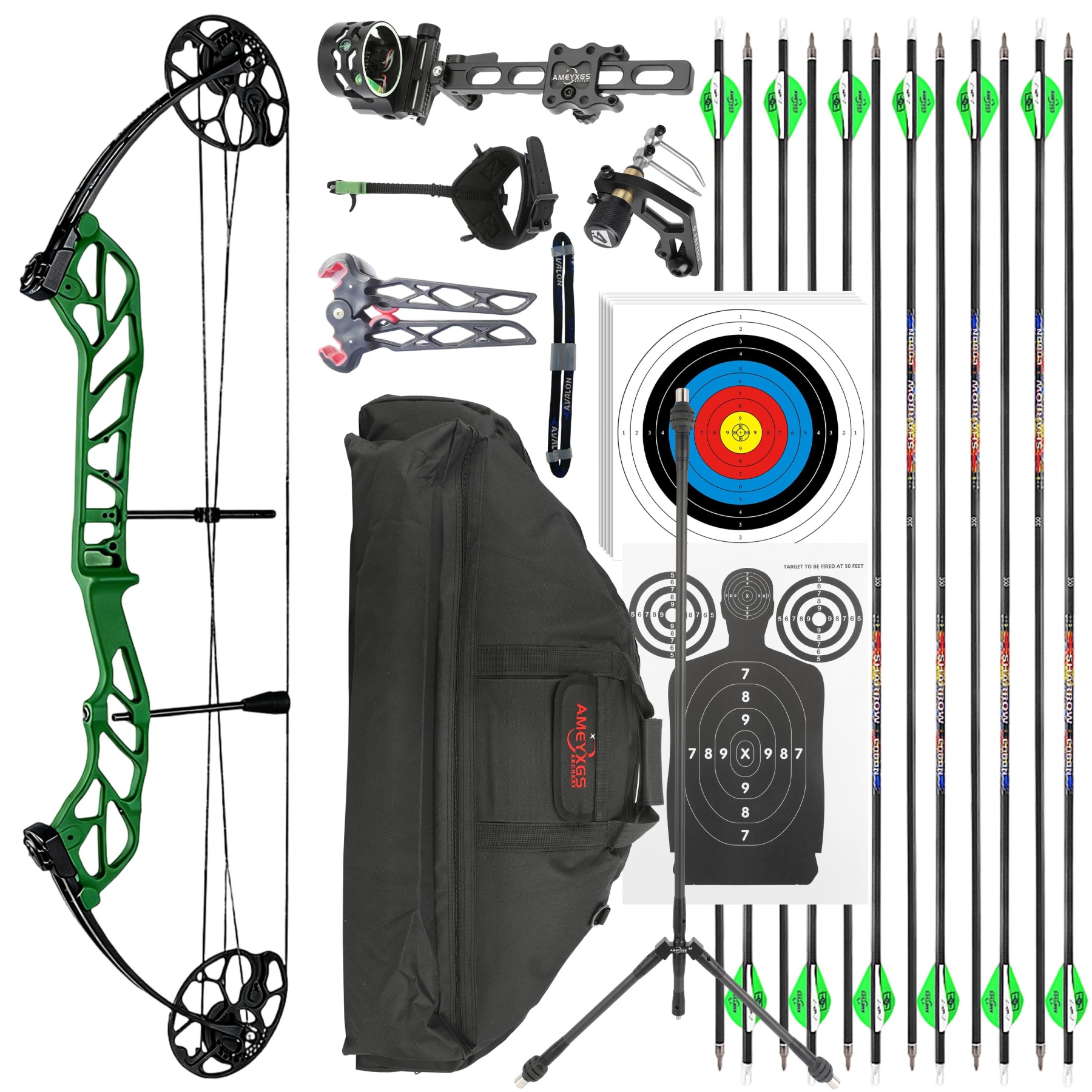 TOPOINT Archery Compound Bow 19-60lbs Target Kit Shooting