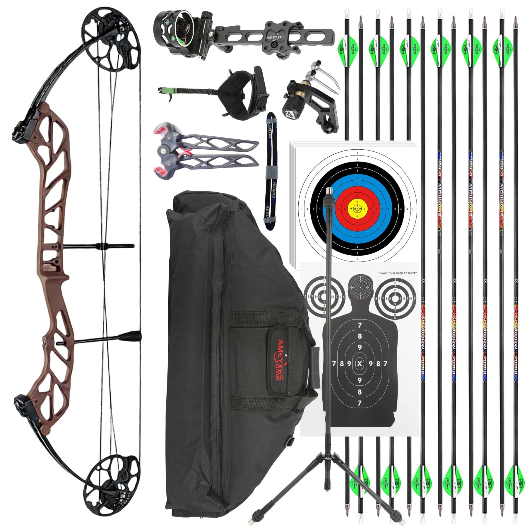 TOPOINT Archery Compound Bow 19-60lbs Target Kit Shooting