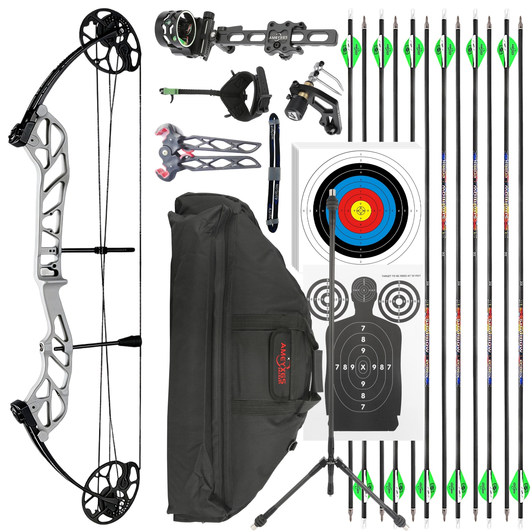 TOPOINT Archery Compound Bow 19-60lbs Target Kit Shooting