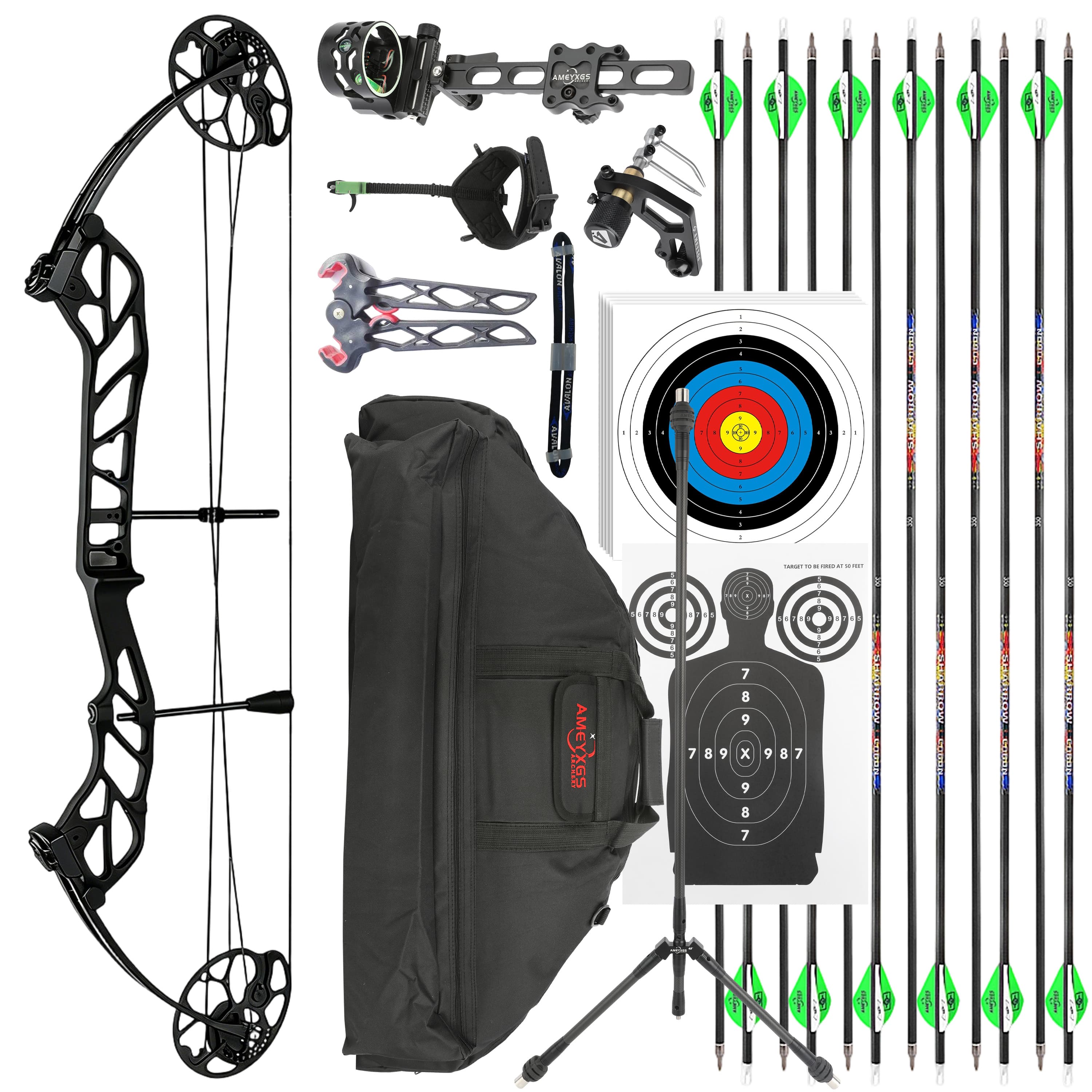 TOPOINT Archery Compound Bow 19-60lbs Target Kit Shooting