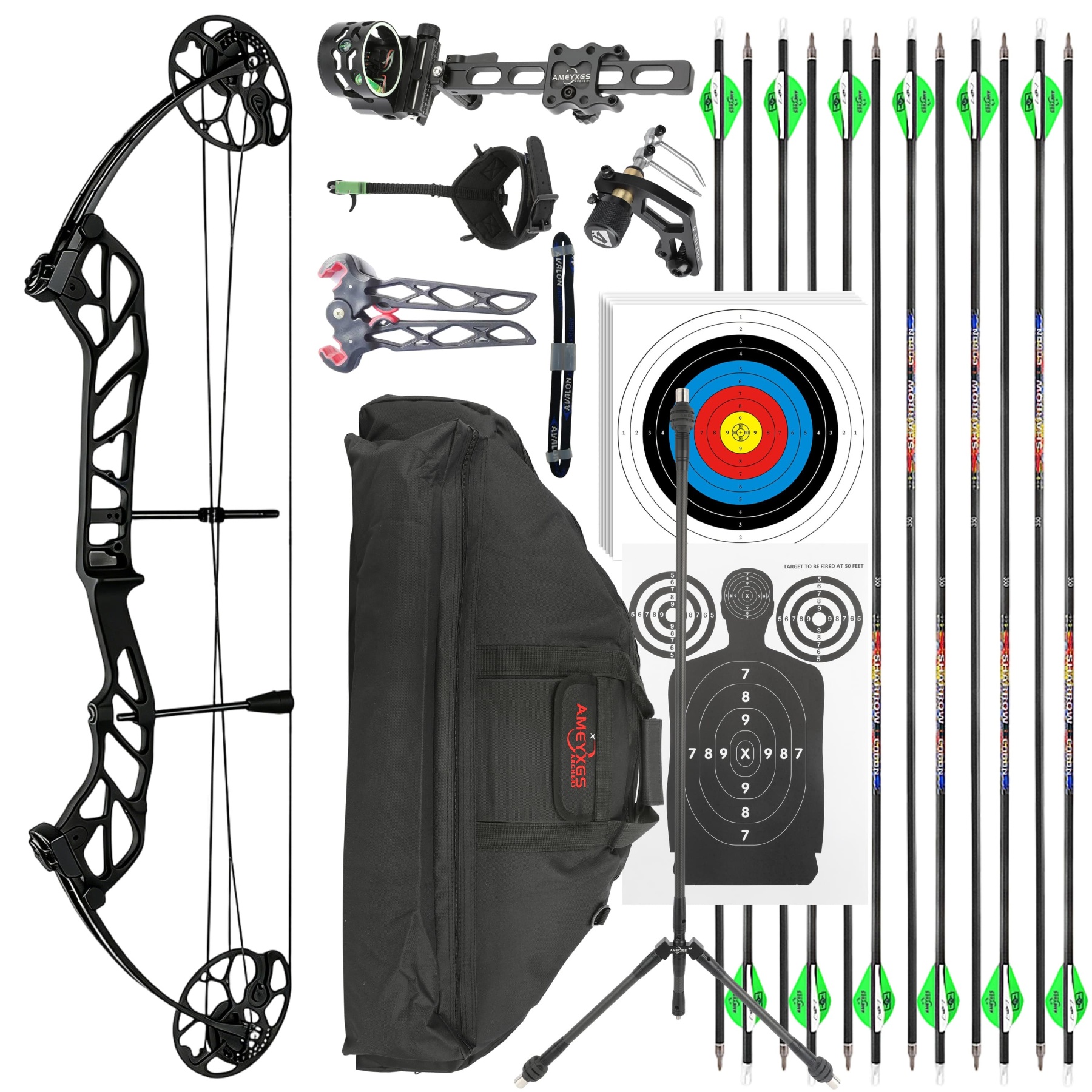 TOPOINT Archery Compound Bow 19-60lbs Target Kit Shooting