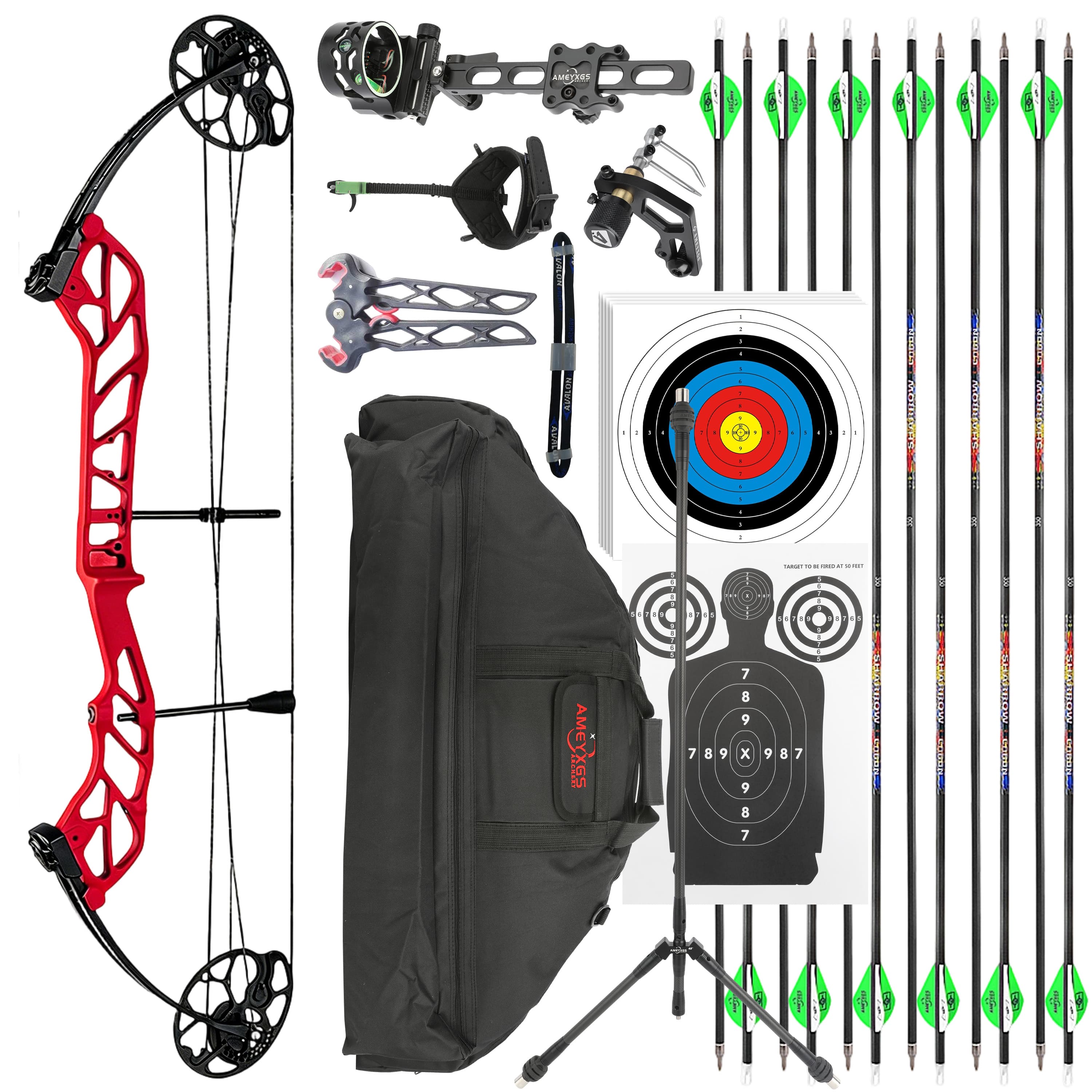 TOPOINT Archery Compound Bow 19-60lbs Target Kit Shooting