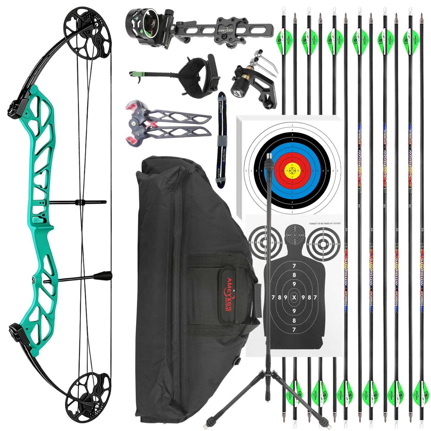 TOPOINT Archery Compound Bow 19-60lbs Target Kit Shooting