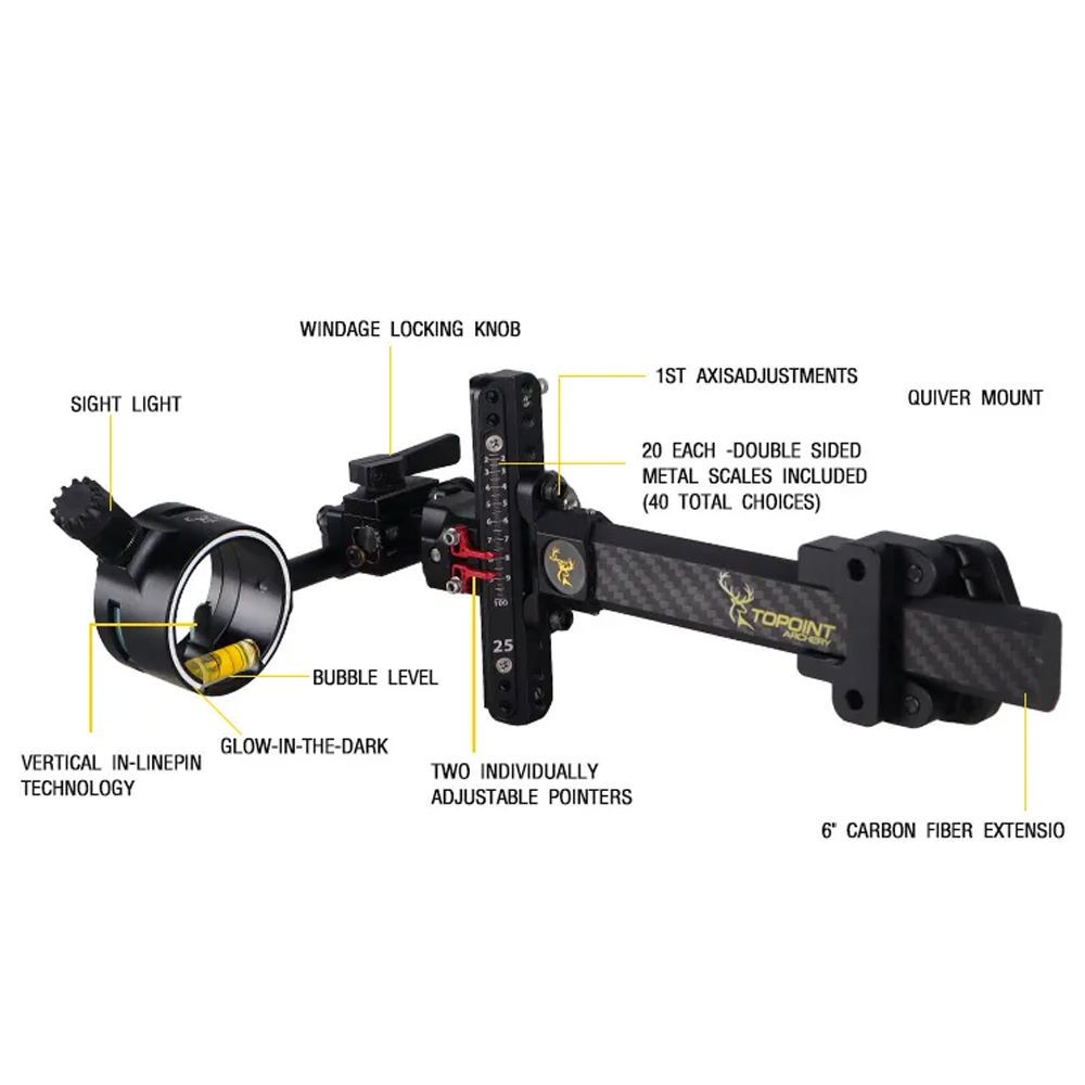 TOPOINT Micro Adjustable Bow Sight-TX9610（LENS SOLD SEPARATELY)