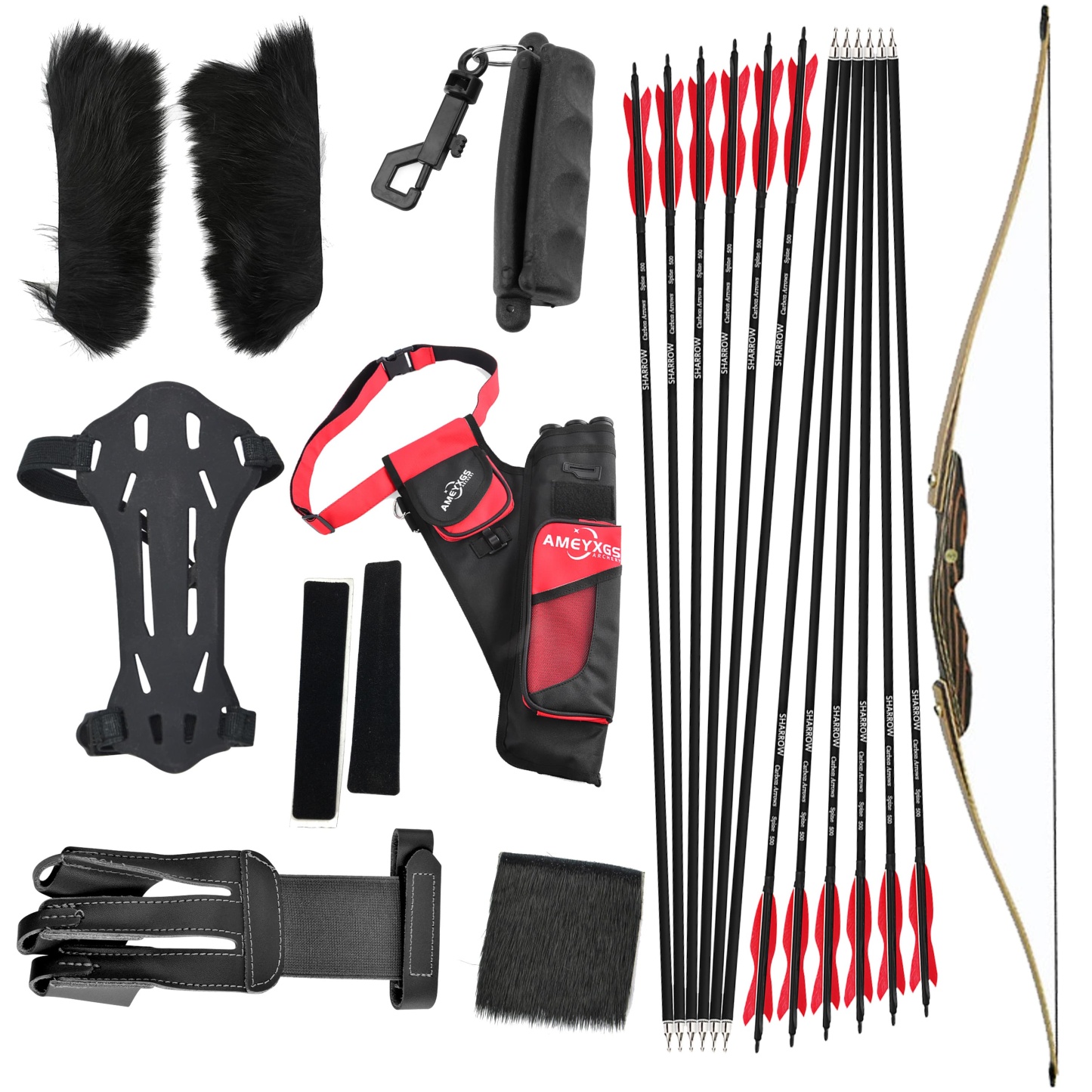 Traditional Longbow 20-50lbs Archery Hunting Bow Arrow Set