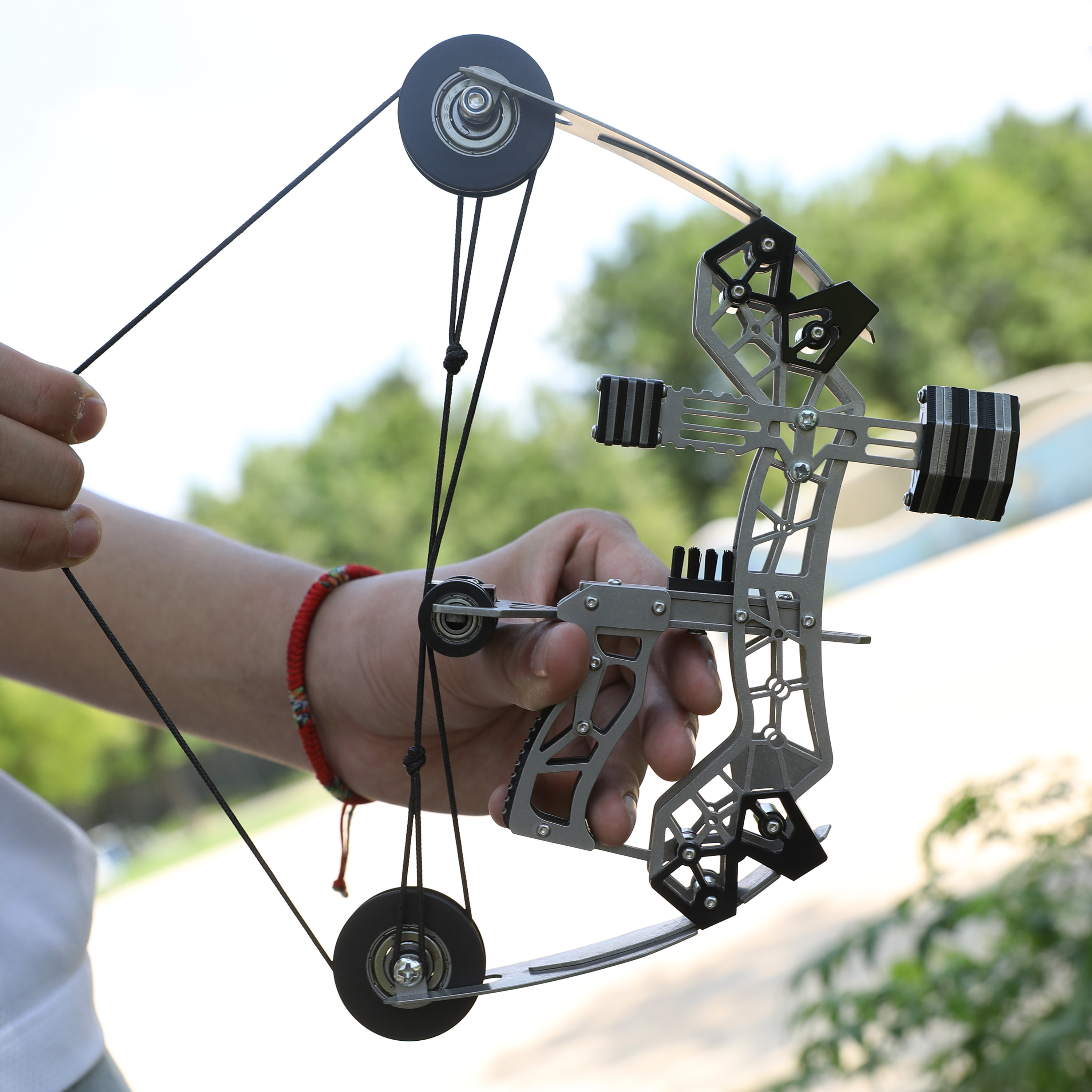 US 10" Mini Compound Bow Kit Arrows Target Pocket Bow 12lbs Archery