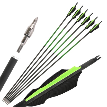 US SHARROW 30" Pure Carbon Hunting Arrows Spine 500 12pcs