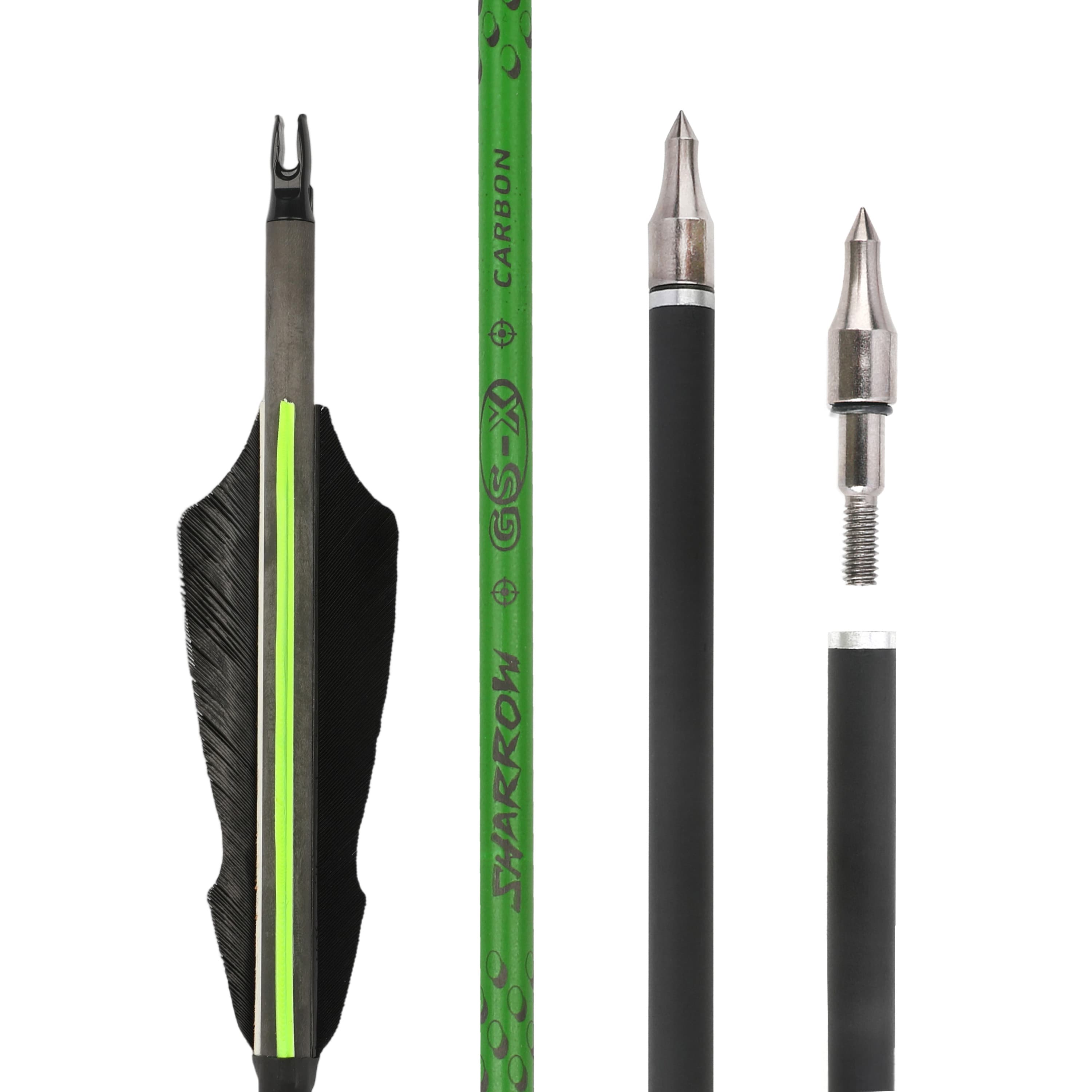US SHARROW 30" Pure Carbon Hunting Arrows Spine 500 12pcs
