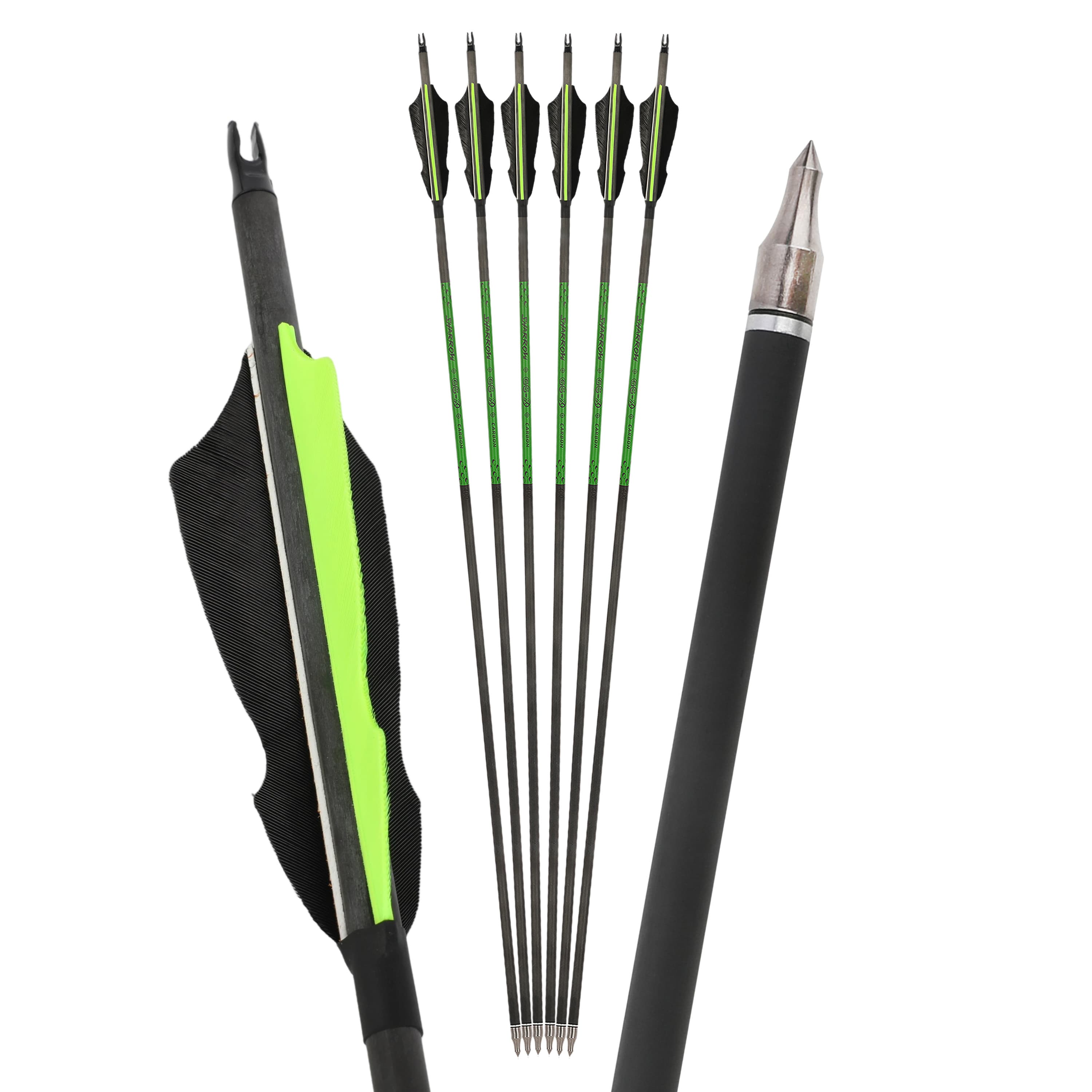 US SHARROW 30" Pure Carbon Hunting Arrows Spine 500 12pcs