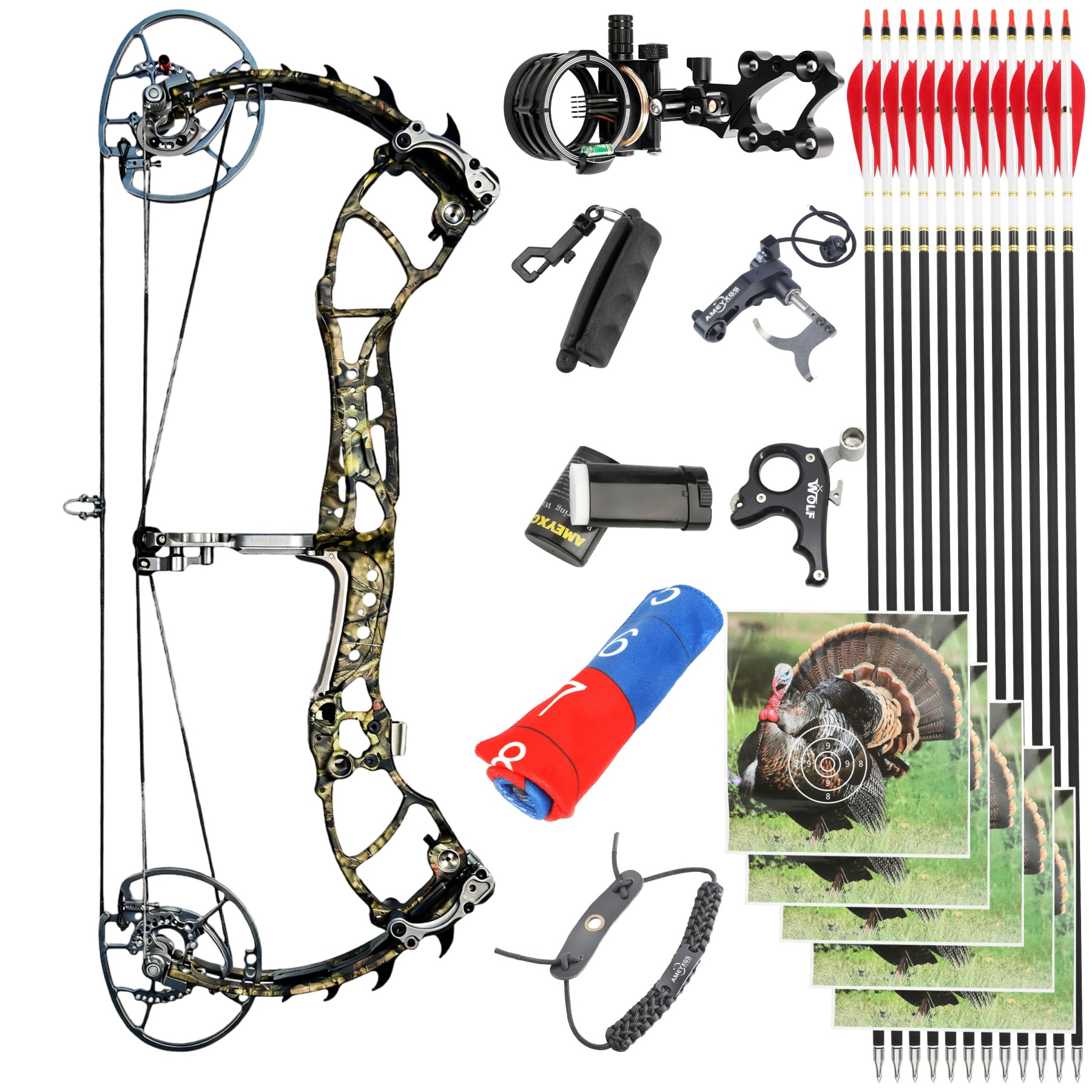 WOLF LEADER Archery Compound Bow 45-70lbs Target Kit Hunting