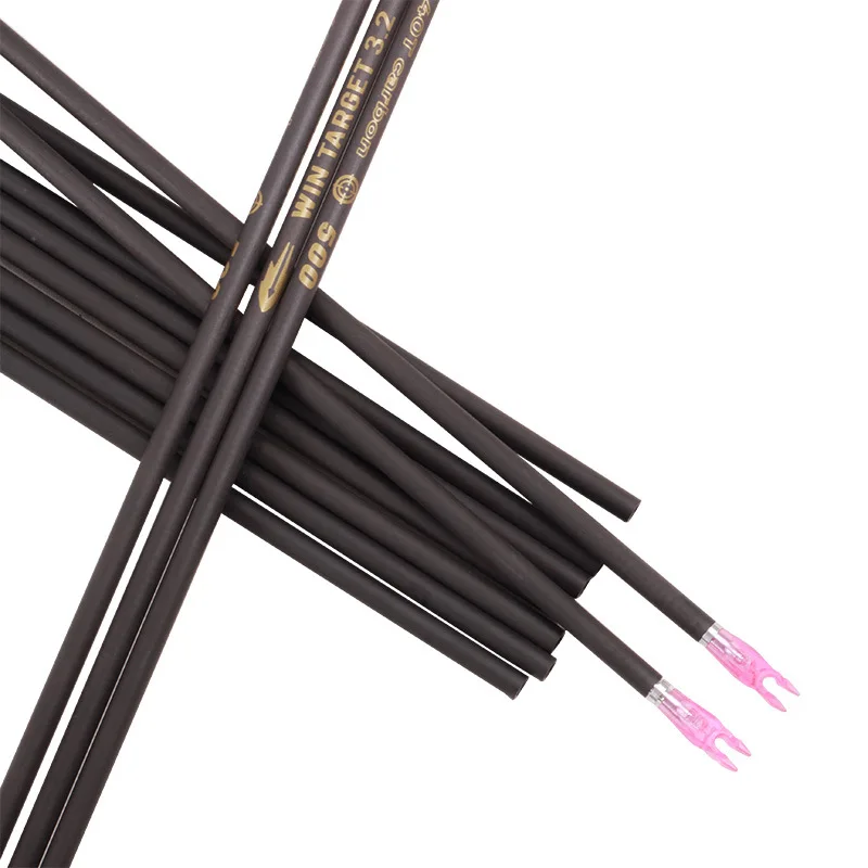 Win Target 40T High-quality Pure Carbon Arrow Shaft Sp350-1000 with Beiter Nocks Tips 12PCS