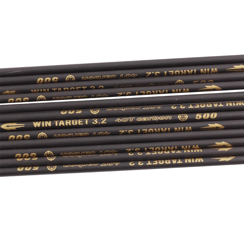 Win Target 40T High-quality Pure Carbon Arrow Shaft Sp350-1000 with Beiter Nocks Tips 12PCS