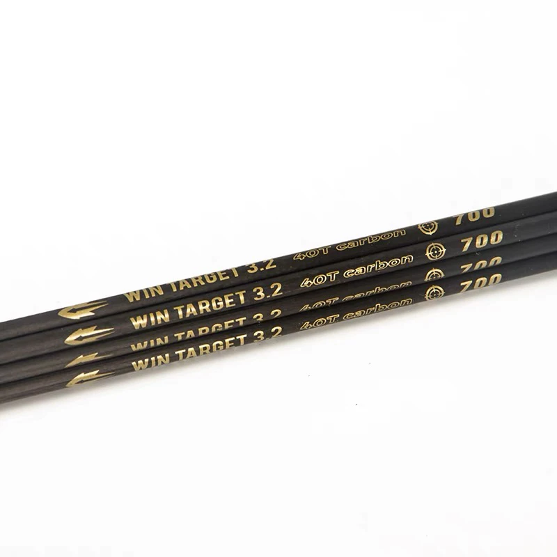 Win Target 40T High-quality Pure Carbon Arrow Shaft Sp350-1000 with Beiter Nocks Tips 12PCS