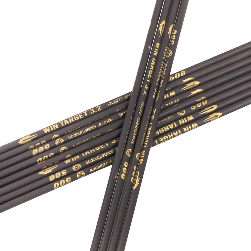Win Target 40T High-quality Pure Carbon Arrow Shaft Sp350-1000 with Beiter Nocks Tips 12PCS
