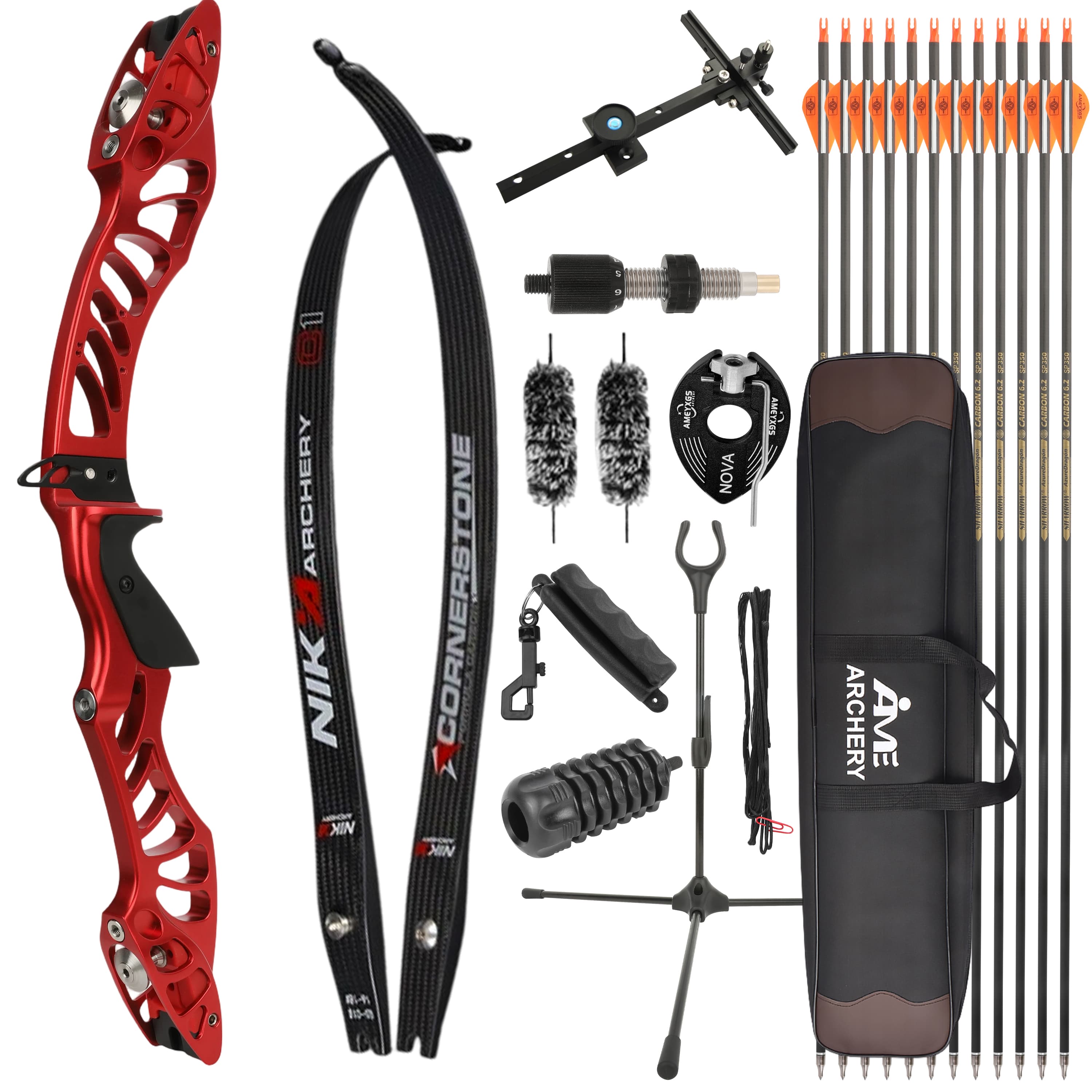 ILF Takedown Recurve Bow | 25" 6061 Aluminum Riser | 18-46 lbs Carbon Fiber Limbs