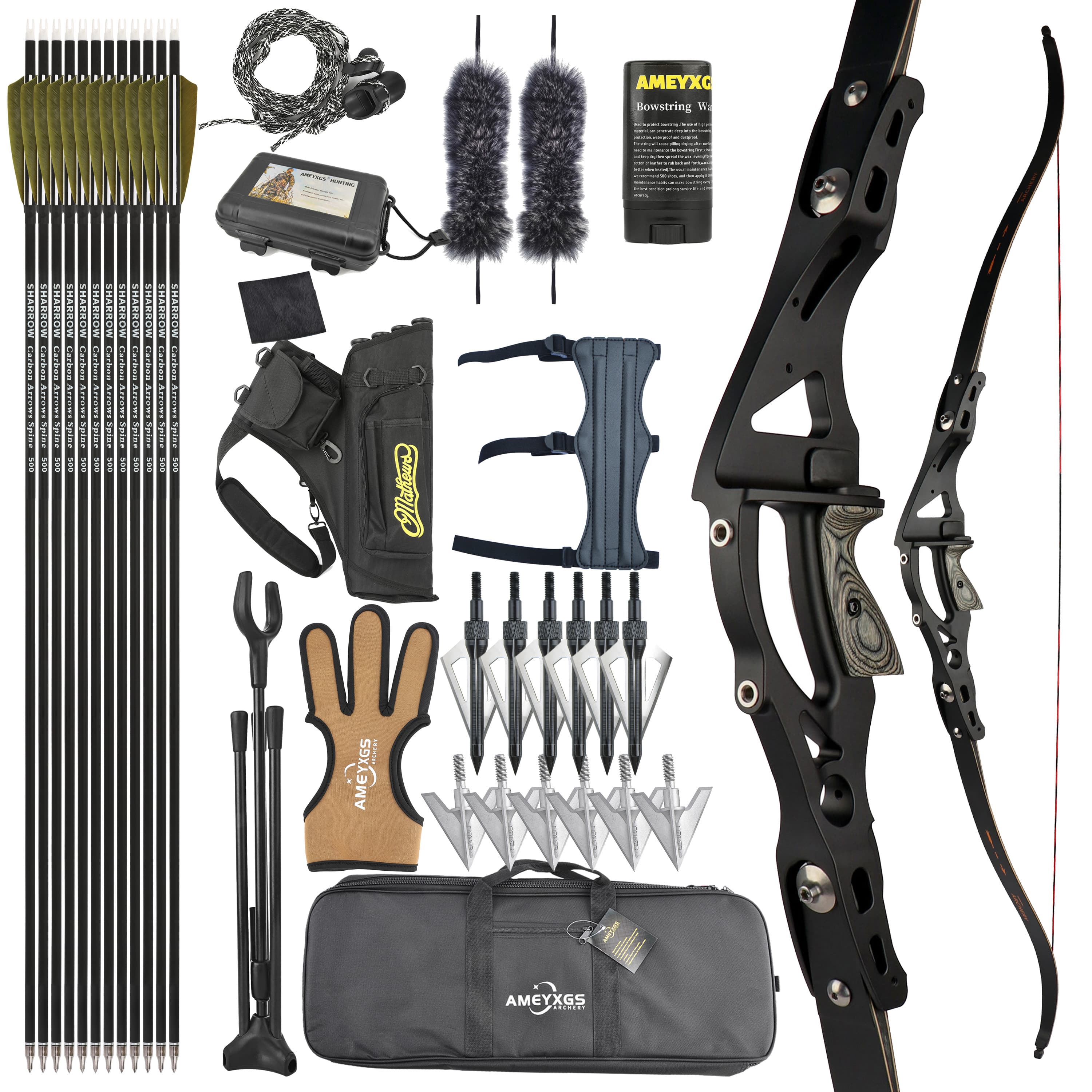 YINOW ILF Hunting Recurve Bow Arrows Set 25-50lbs Takedown BOW