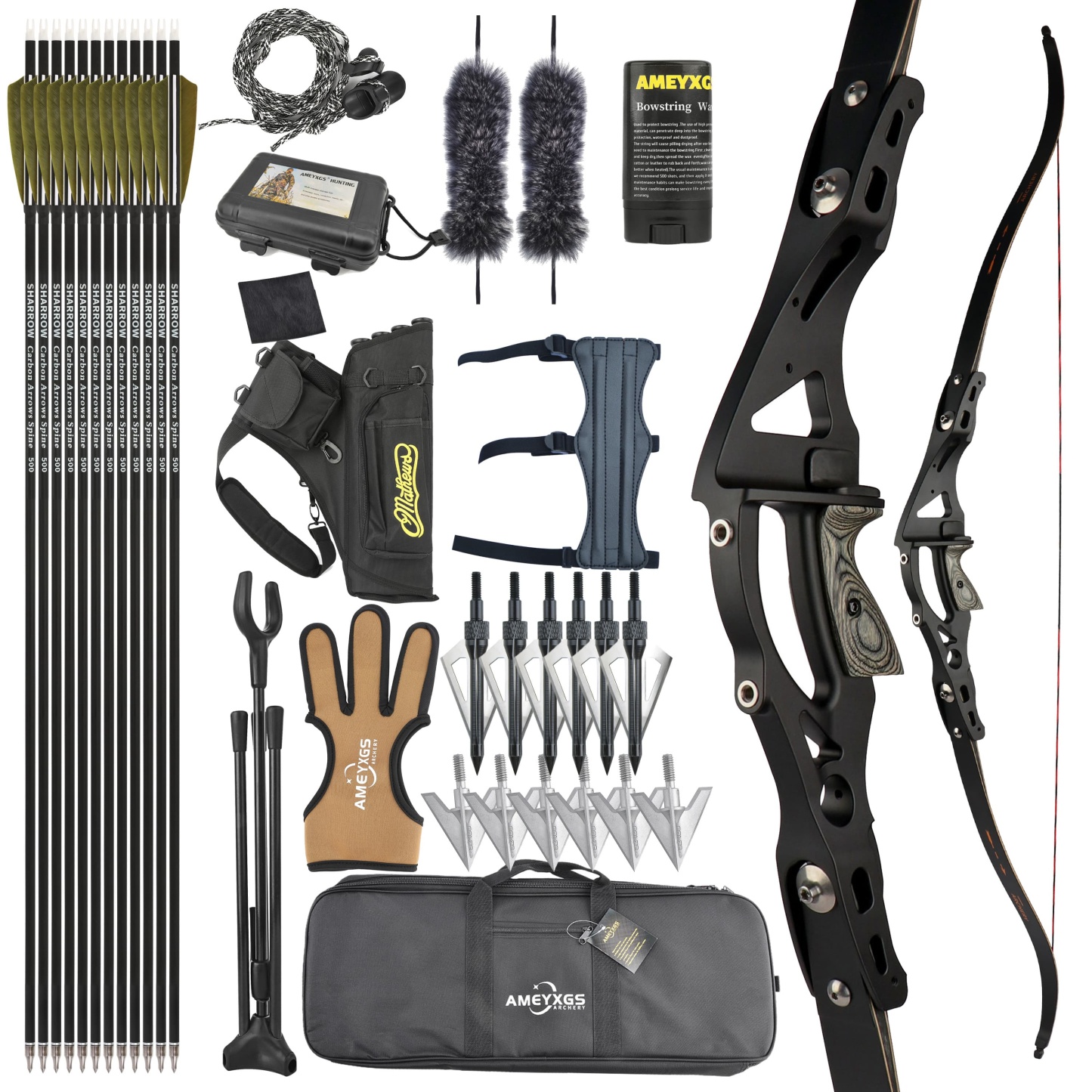 YINOW ILF Hunting Recurve Bow Arrows Set 25-50lbs Takedown BOW