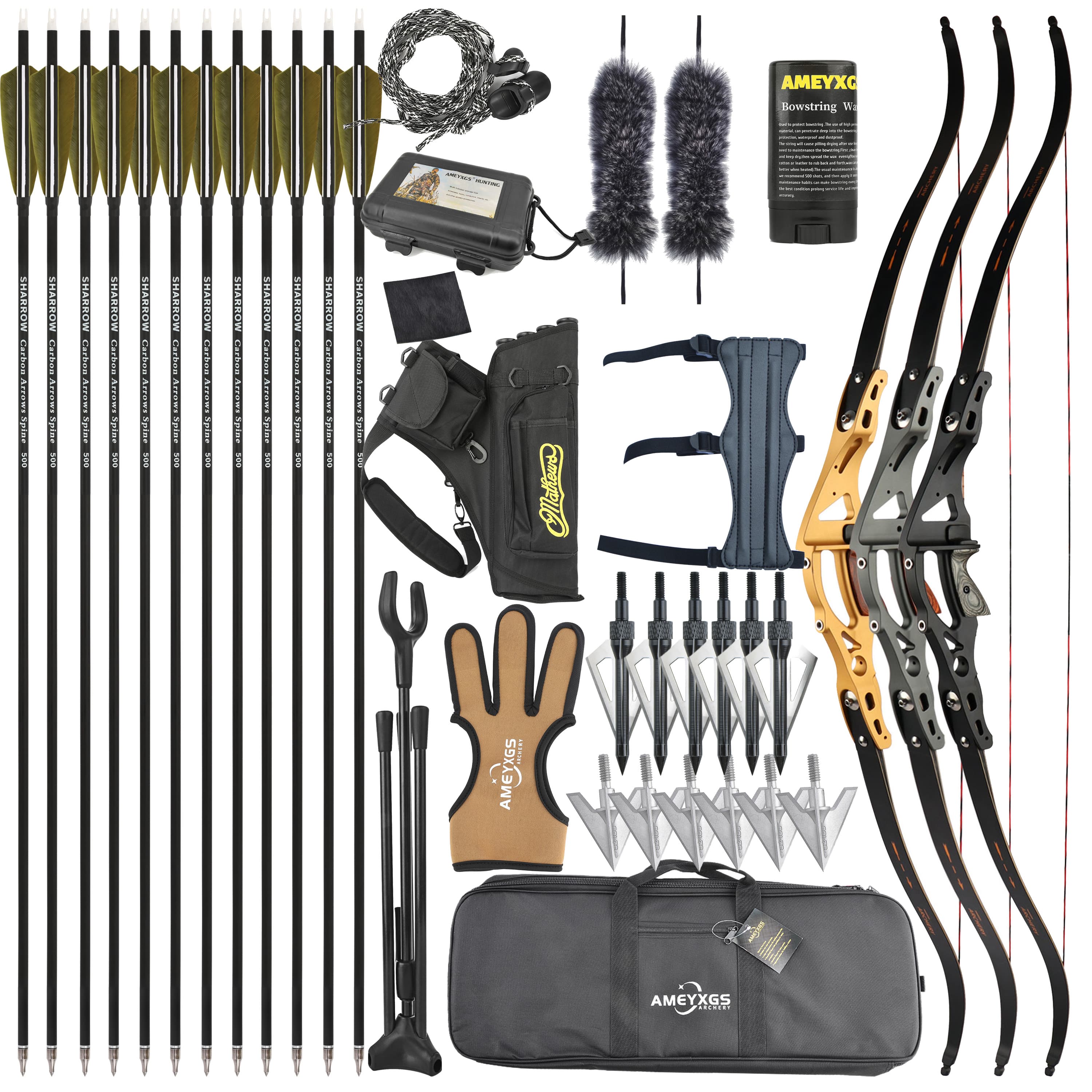 YINOW ILF Hunting Recurve Bow Arrows Set 25-50lbs Takedown BOW
